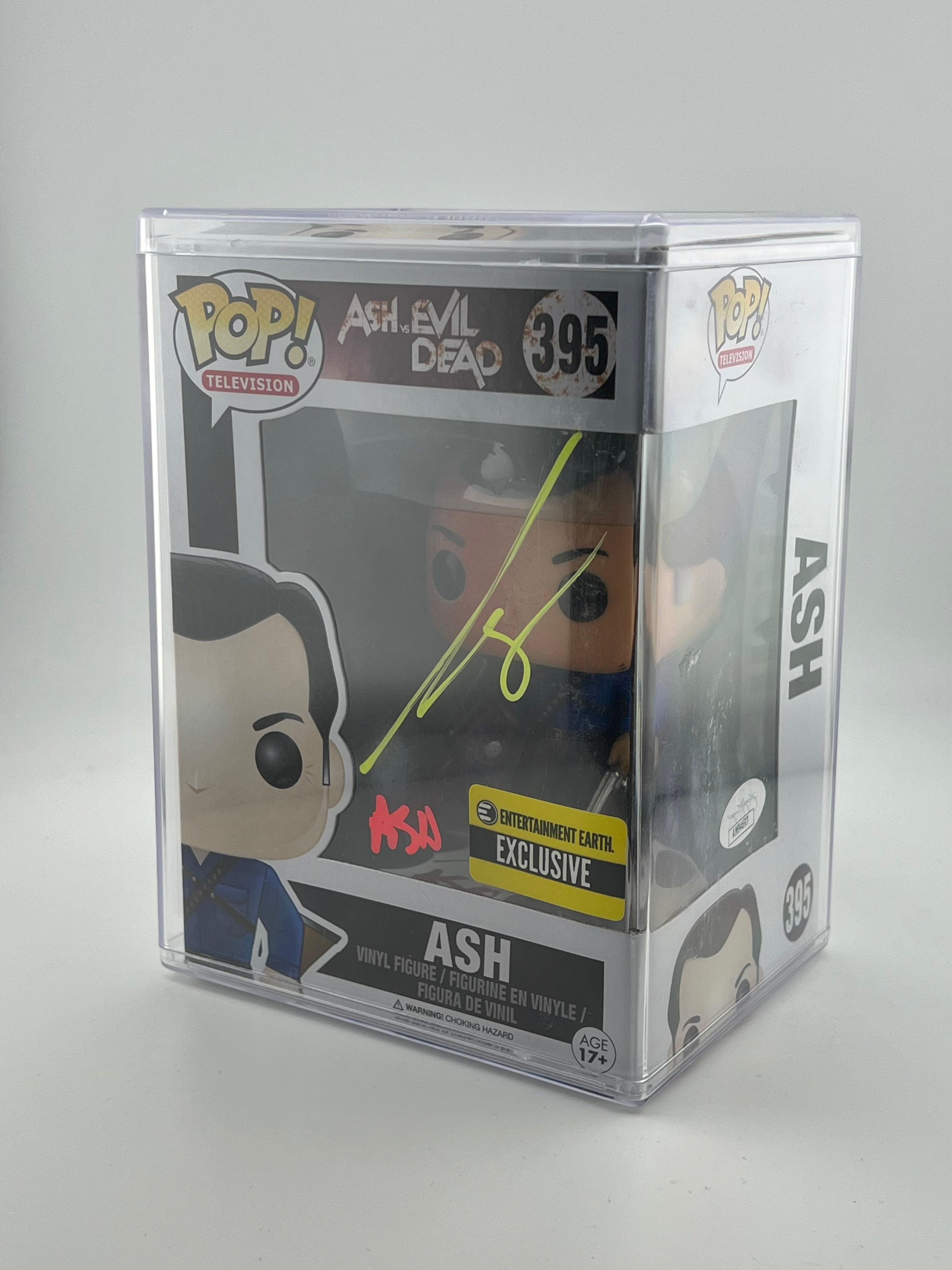 Signed Bruce Campbell -Ash 395 Funko Pop - Evil Dead + JSA Authentication