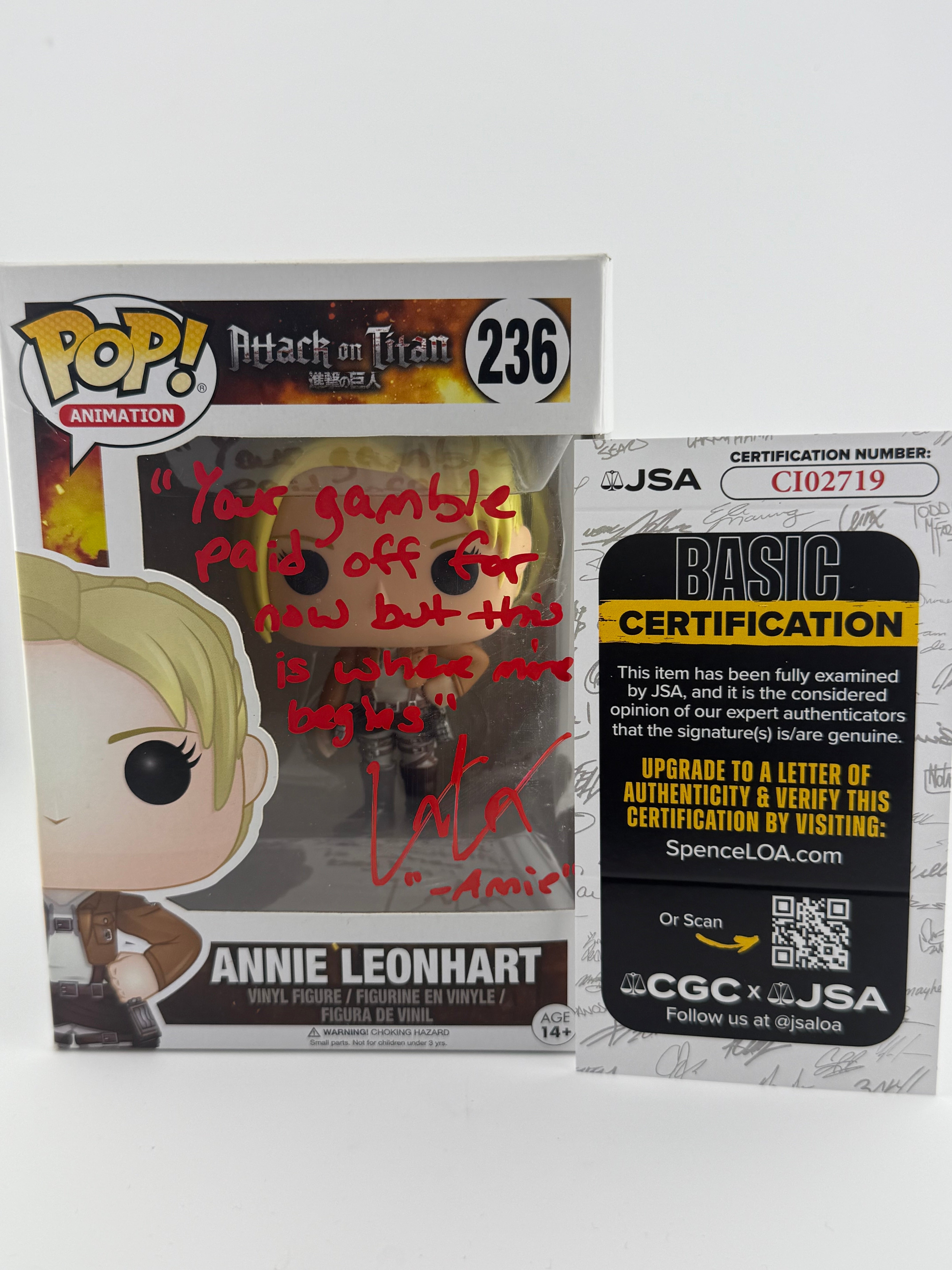 Signed Attack on Titan - Annie Leonhart #236 (Lauren Landa) + JSA