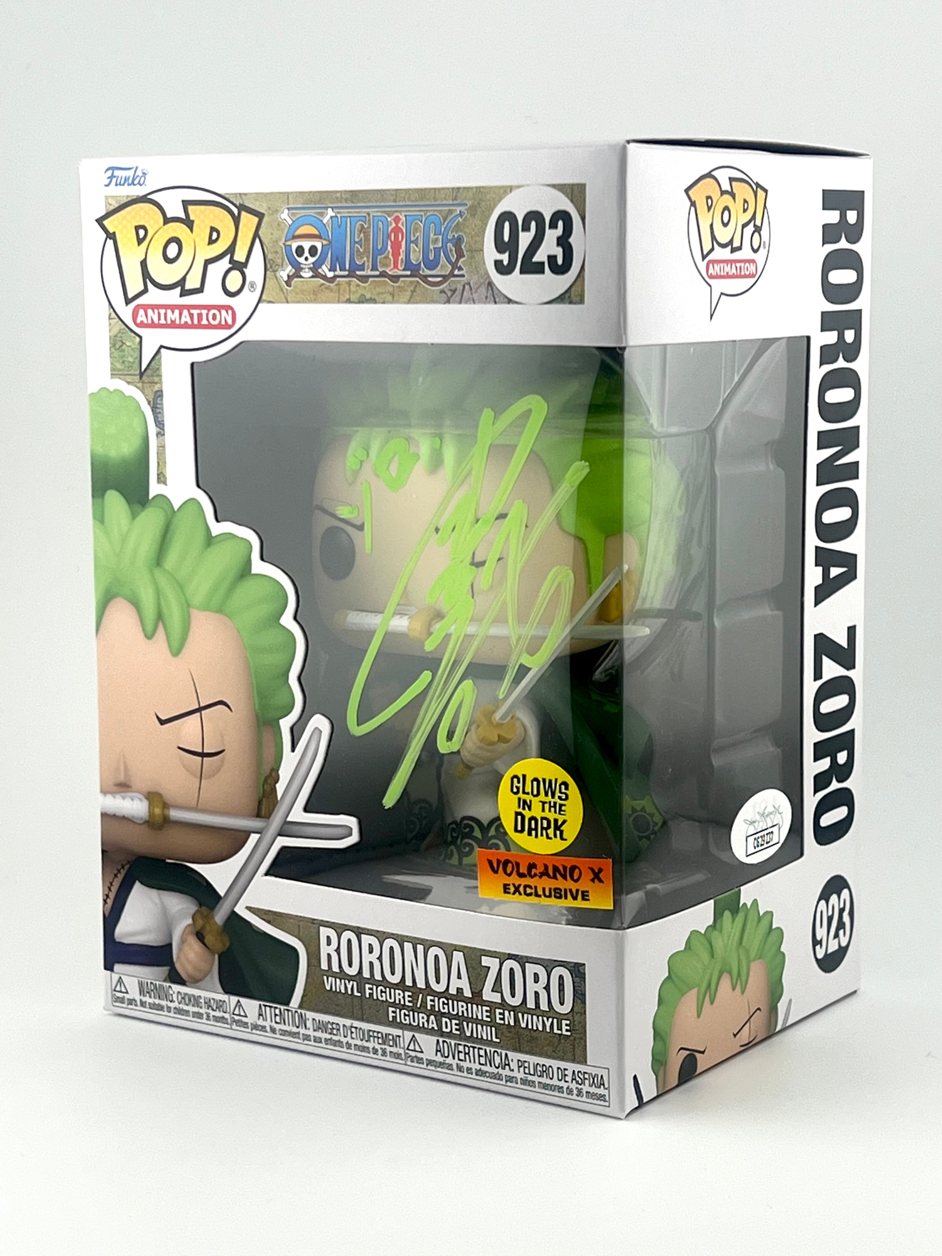 FUNKO POP! RORONOA ZORO 923 GITD VOLCANO EXCUSIVE JVA SIGNED