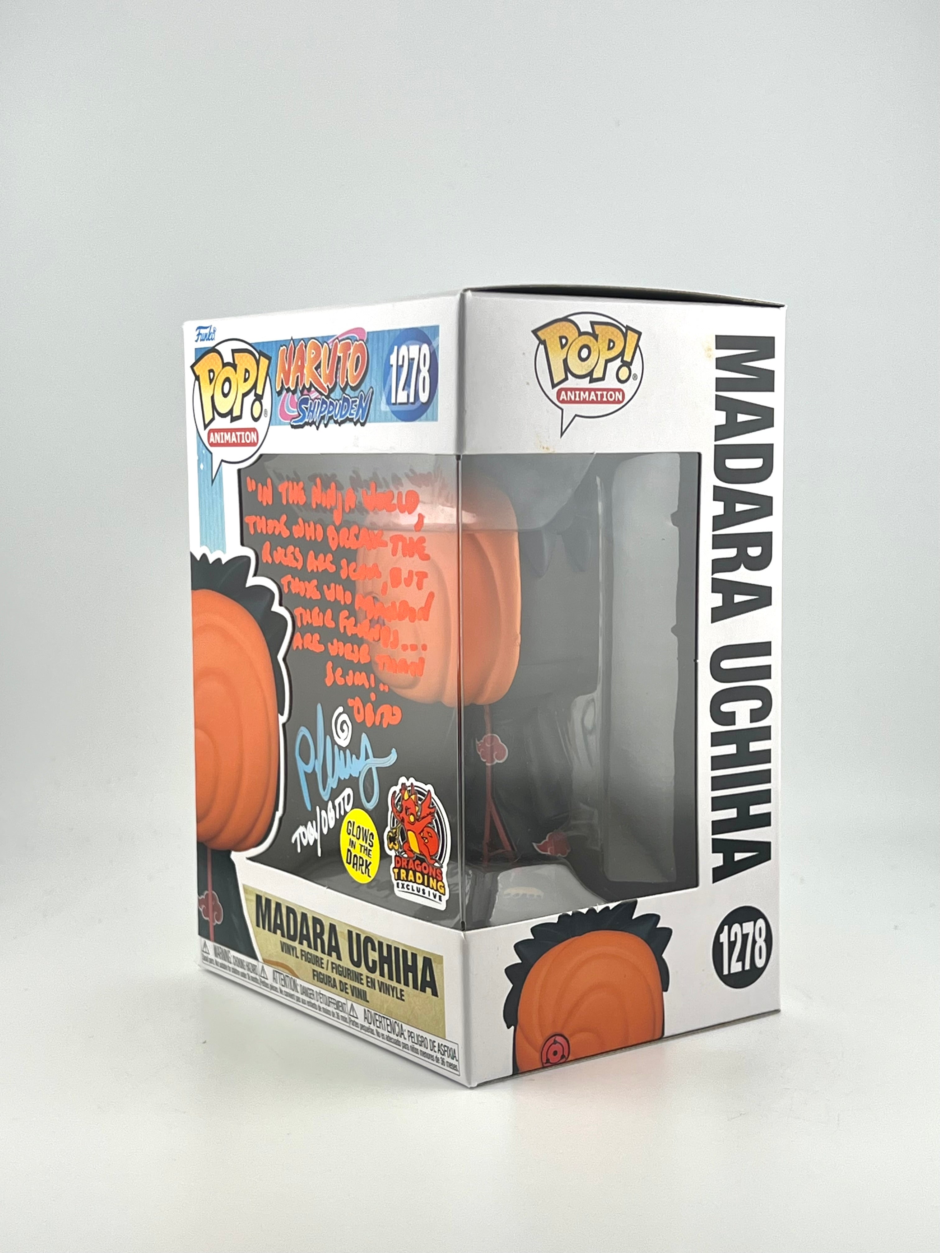 Funko Pop! MADARA UCHIHA 1278 GITD DRAGONS TRADING EXCLUSIVE AUTO