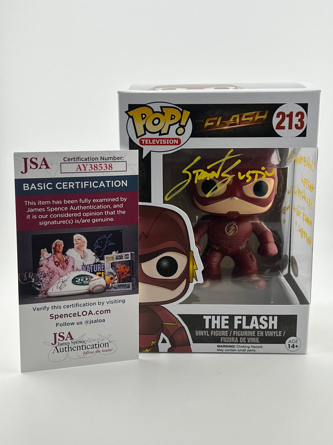 Grant Gustin Signed and Quoted - THE FLASH 213 Funko Pop - JSA Authenticated