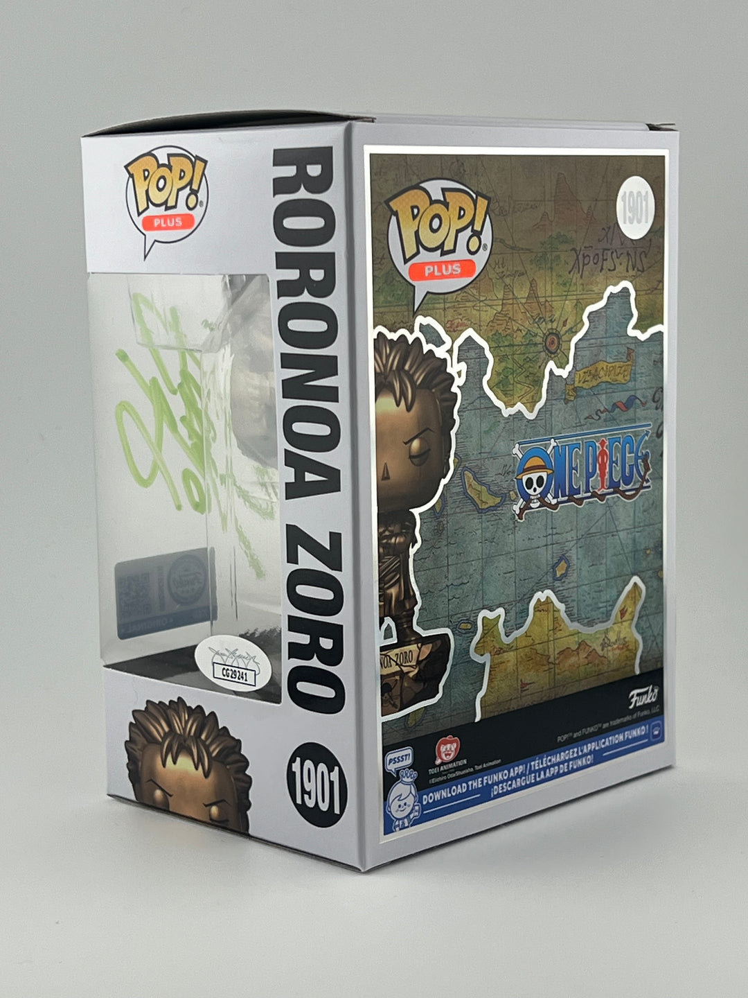 FUNKO POP! BRONZE STATUE RORONOA ZORO 1901 FUNKO SHOP EXCLUSIVE JVA SIGNED