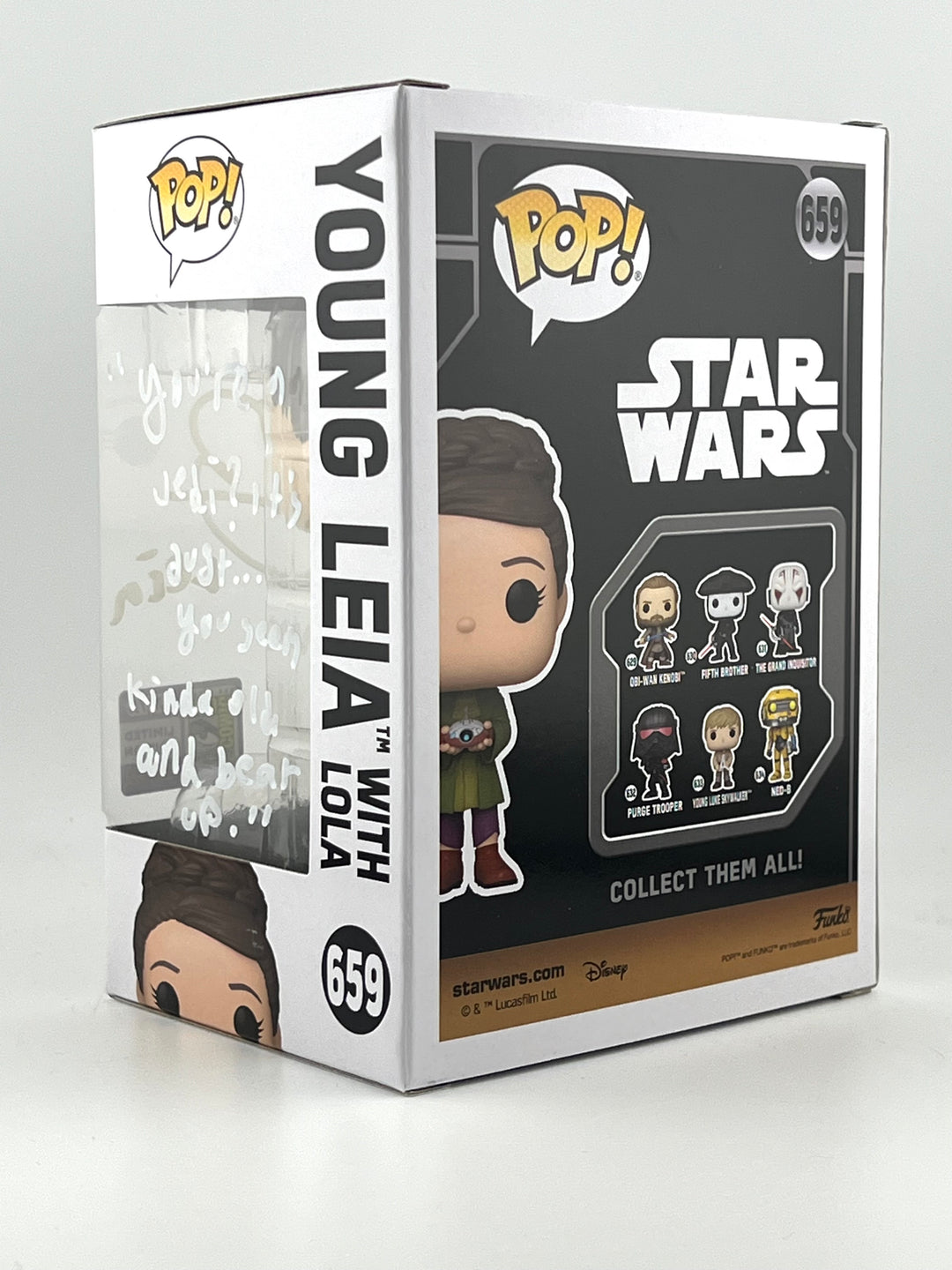 Funko Pop! Young Leia with Lola 659 SDCC Autographed/Quoted by Lyra Blair JSA Authenticated