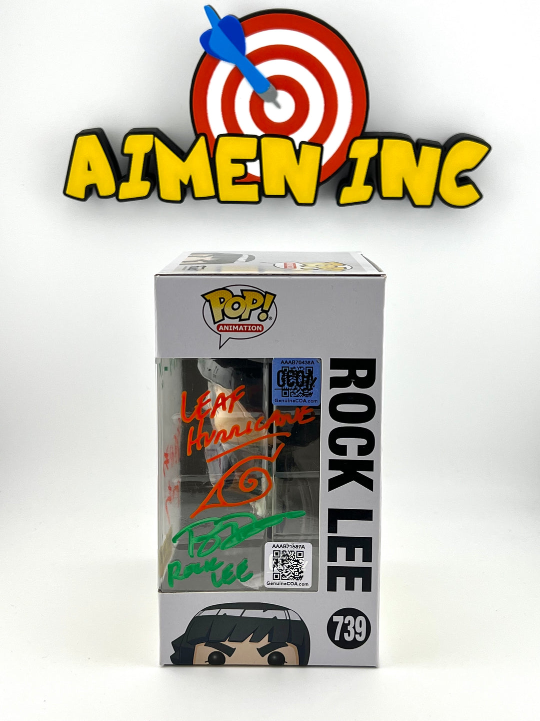 Naruto - Rock Lee 739 - Double Autographed By JVA Yōichi Masukawa and US VA Brian Donovan + Authentication - Funko Pop!