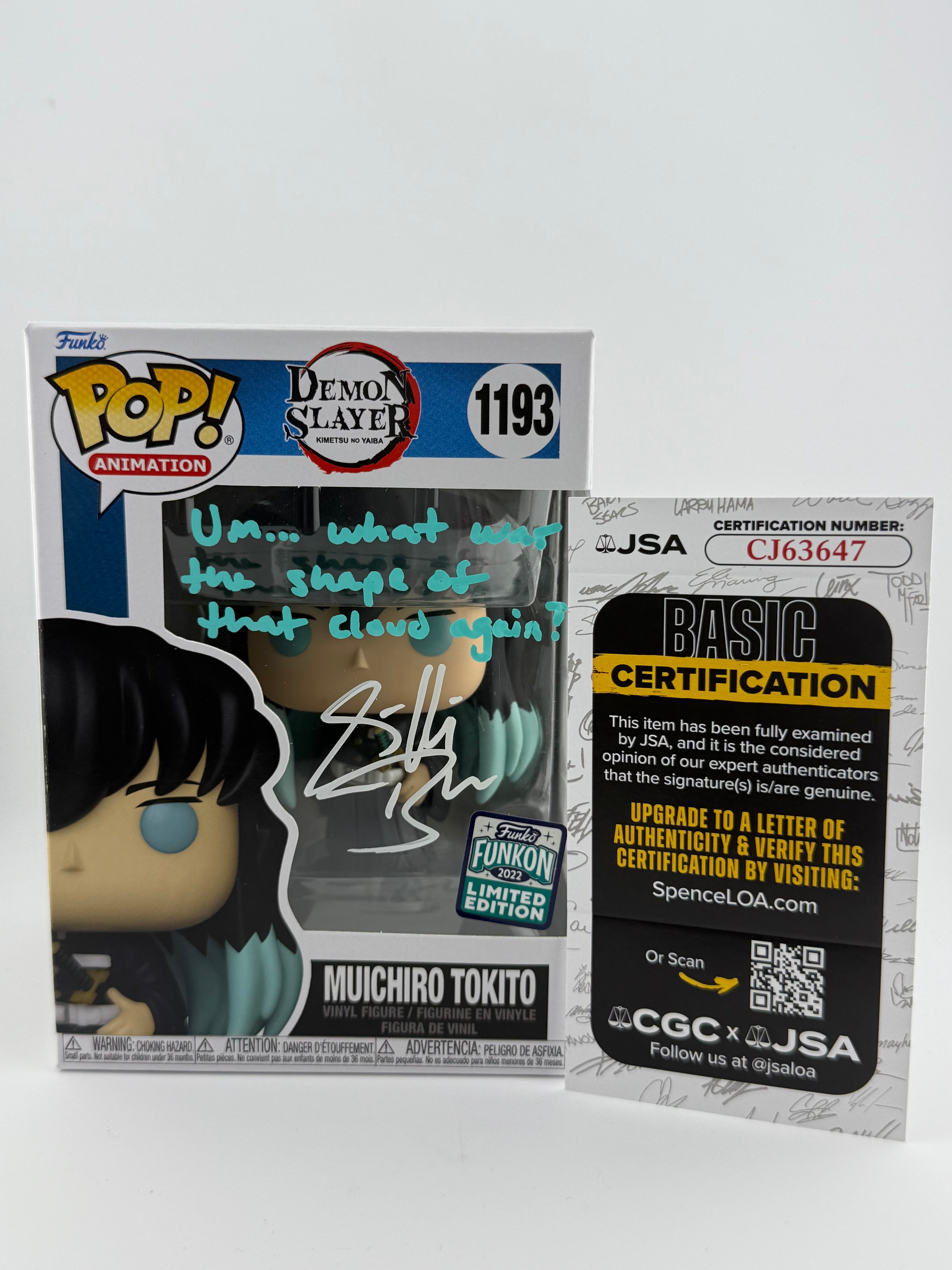 Funko POP! SIGNED MUICHIRO TOKITO 1193 FUNKON 2022 EXCLUSIVE