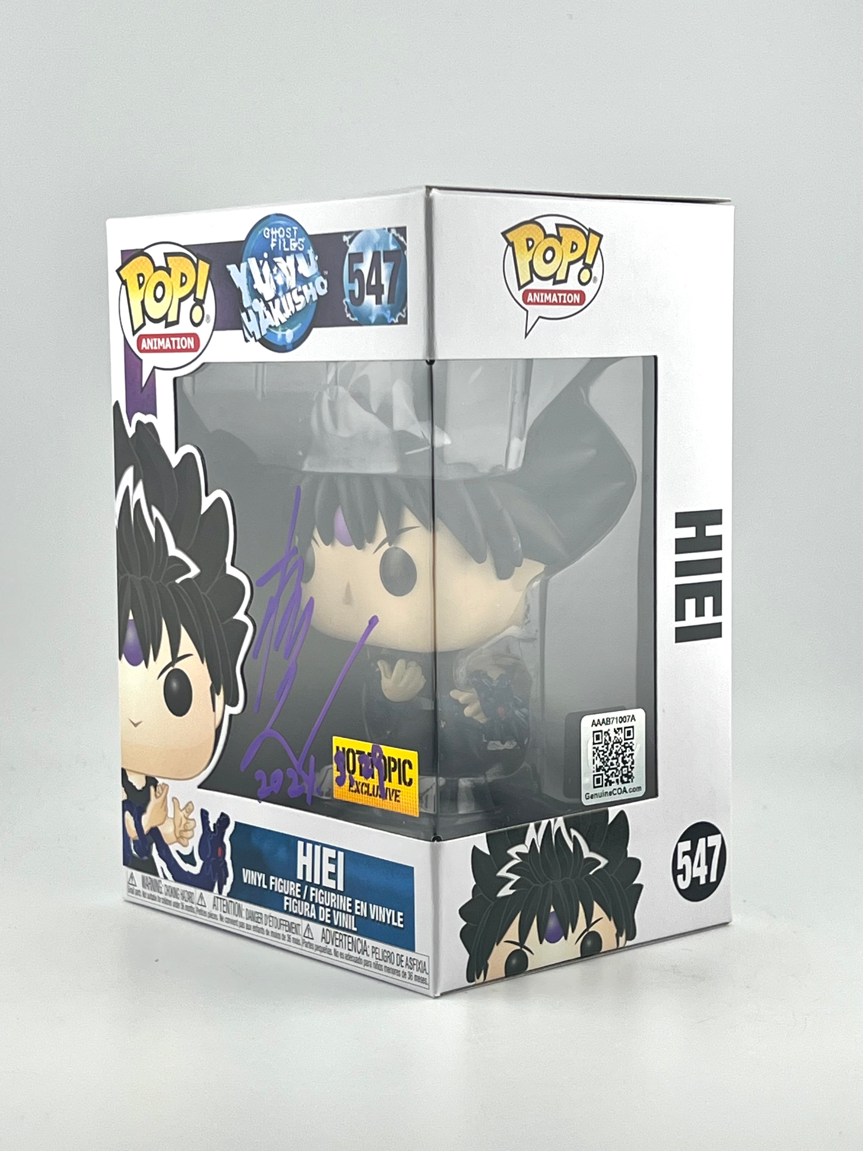 Funko Pop! HIEI 547 JVA AUTO HOT TOPIC EXCLUSIVE + AUTHENTICATION