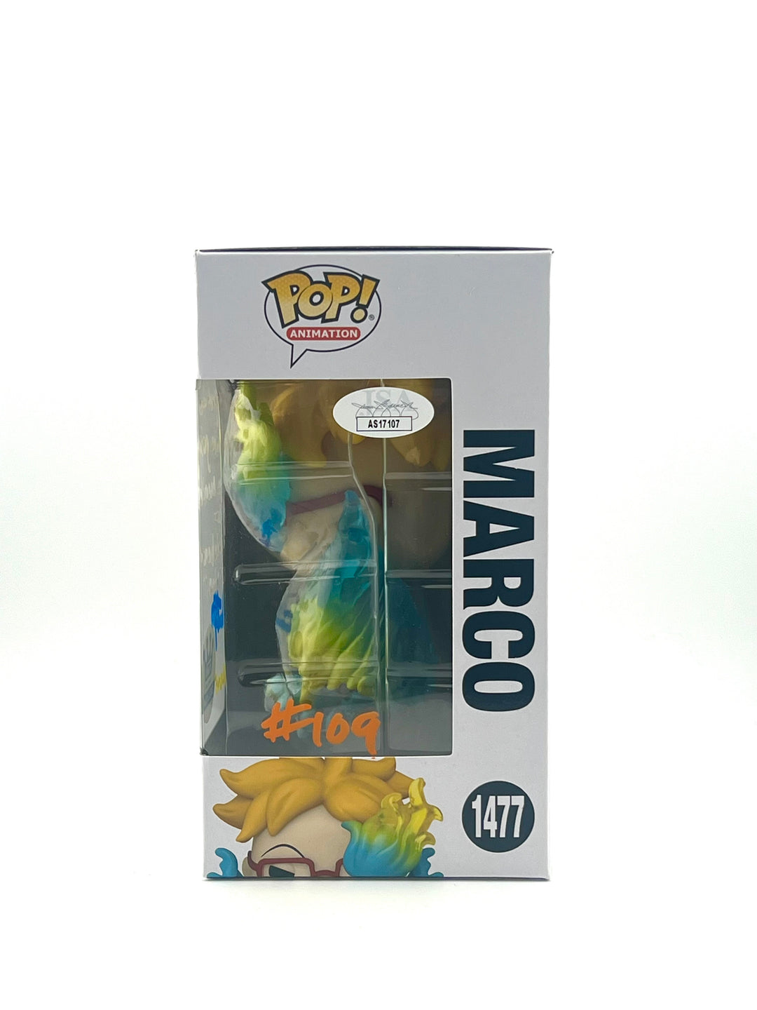 Funko pop! Numbered One piece: Marco 1477 (Funko Exclusive) Autograph/Quote by Kyle Phillips + JSA Authentication