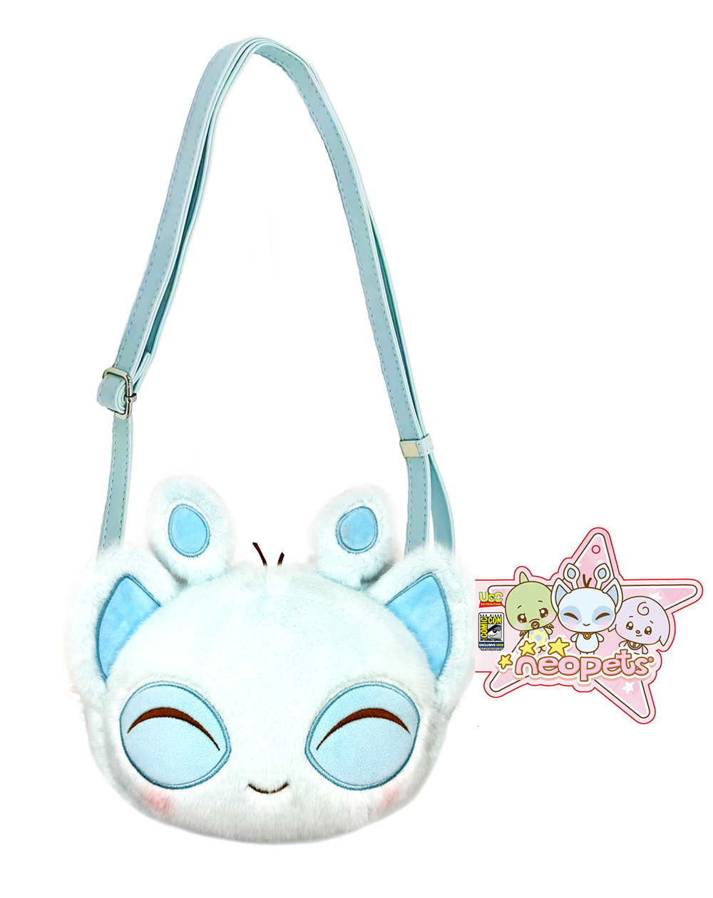 2025 SDCC Exclusive Neopets Blue Aisha TOKYO Style Plushie Bag with Strap