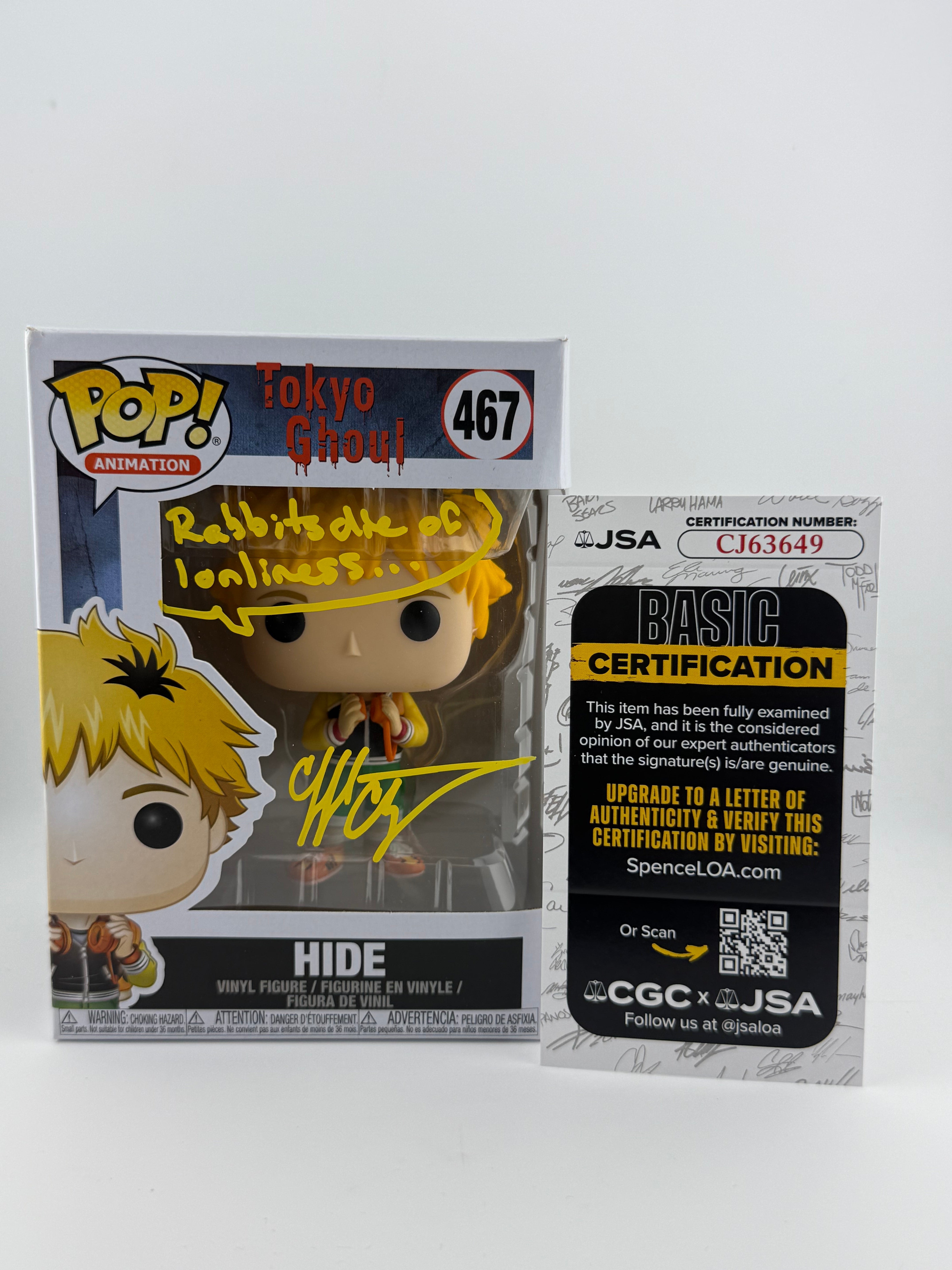 Funko POP! SIGNED HIDE 467 (CLIFFORD CHAPIN) + JSA