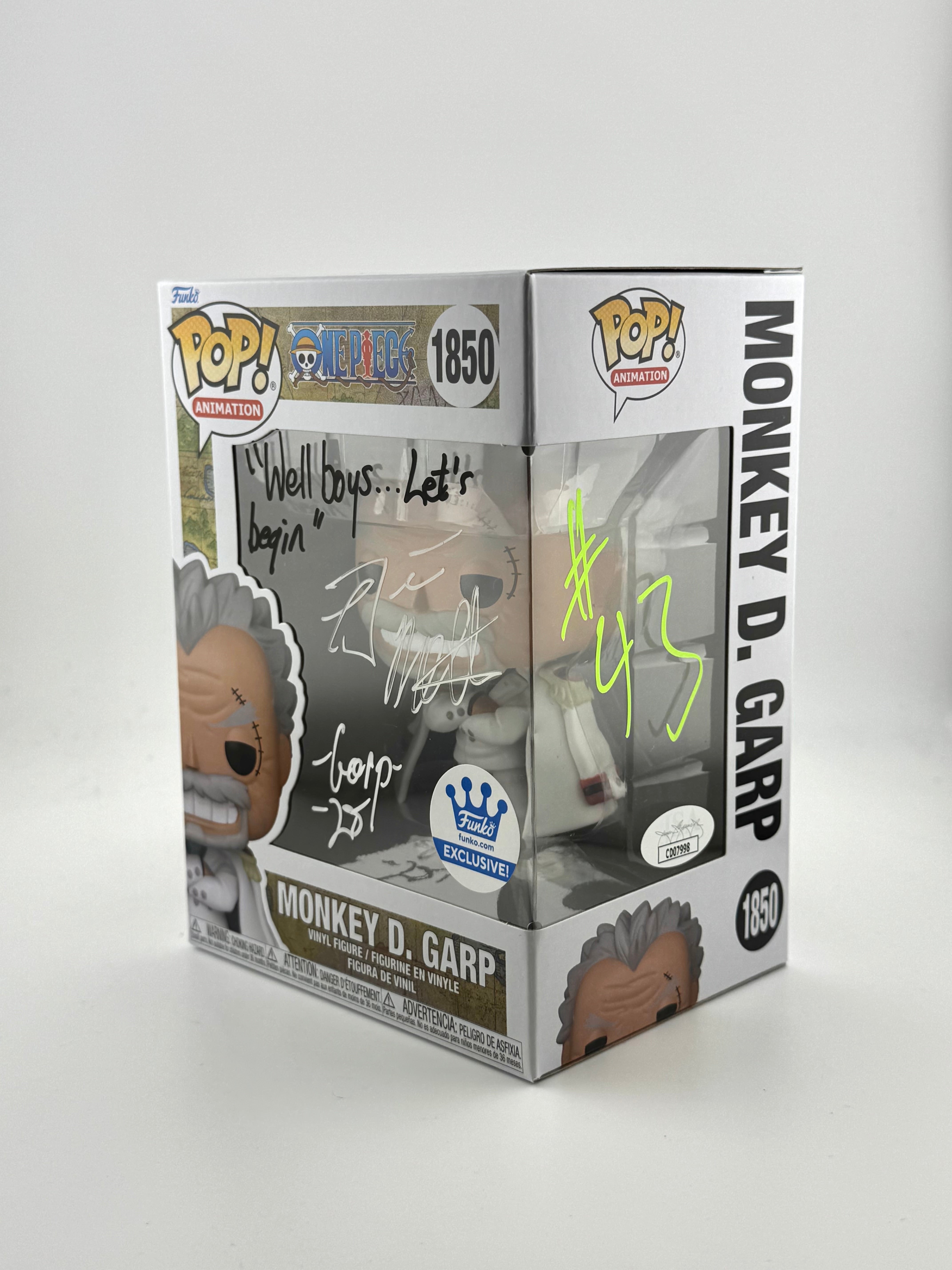 Monkey D. Garp Signed And Quoted By Brian Mathis 43/100 of first 100 Signed