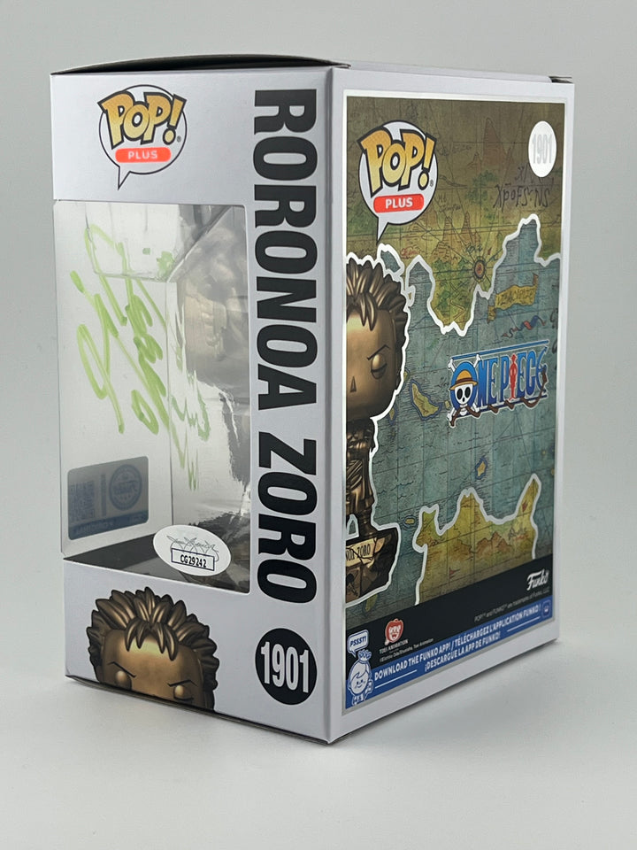 FUNKO POP! BRONZE STATUE RORONOA ZORO 1901 FUNKO SHOP EXCLUSIVE JVA SIGNED