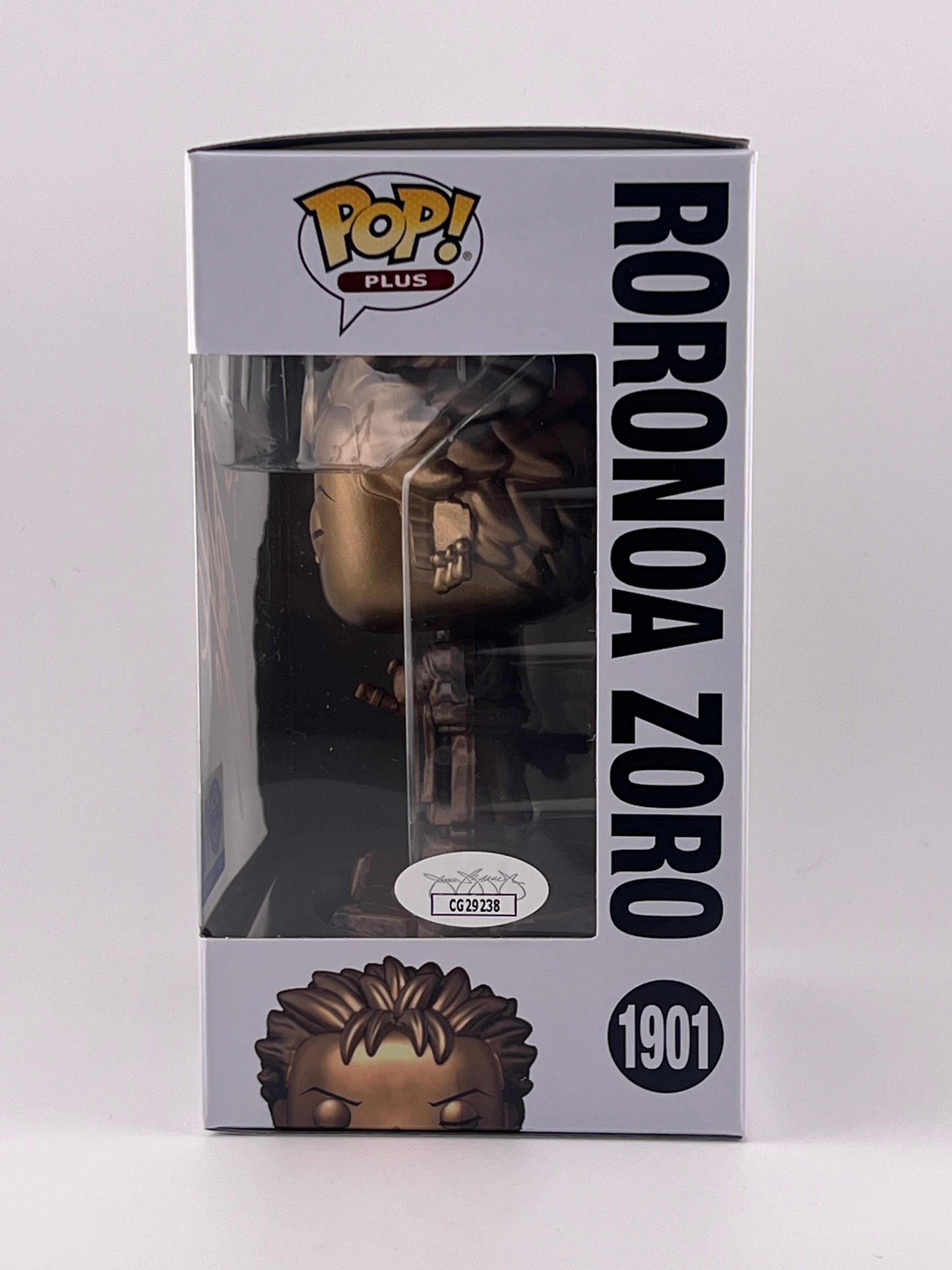 FUNKO POP! BRONZE STATUE RORONOA ZORO 1901 FUNKO SHOP EXCLUSIVE JVA SIGNED