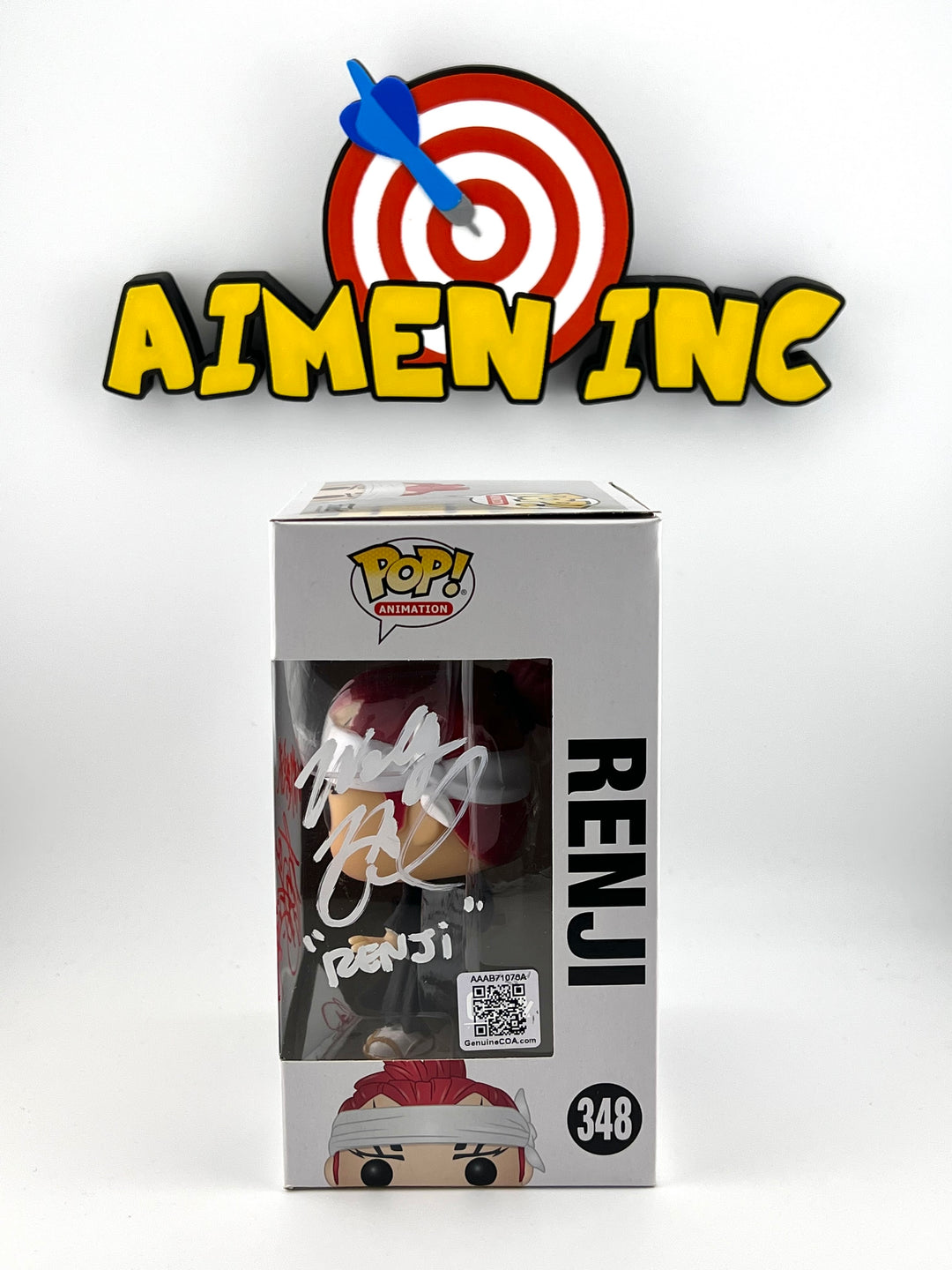 Renji 348 - Double Signature - Japanese VA Kentaro Ito and the Eng VA Wally Wingert + Authentication - Bleach Funko Pop!