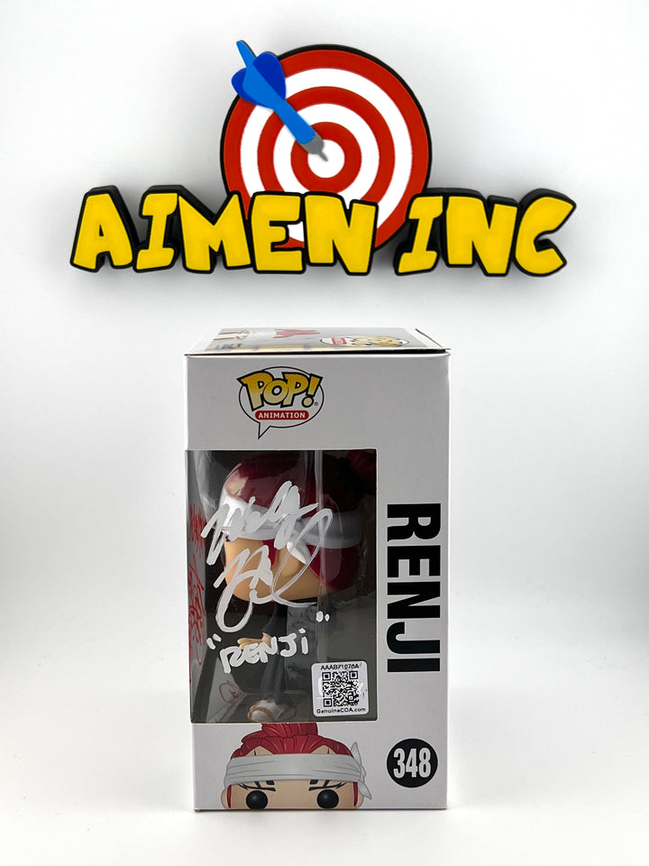 Renji 348 - Double Signature - Japanese VA Kentaro Ito and the Eng VA Wally Wingert + Authentication - Bleach Funko Pop!