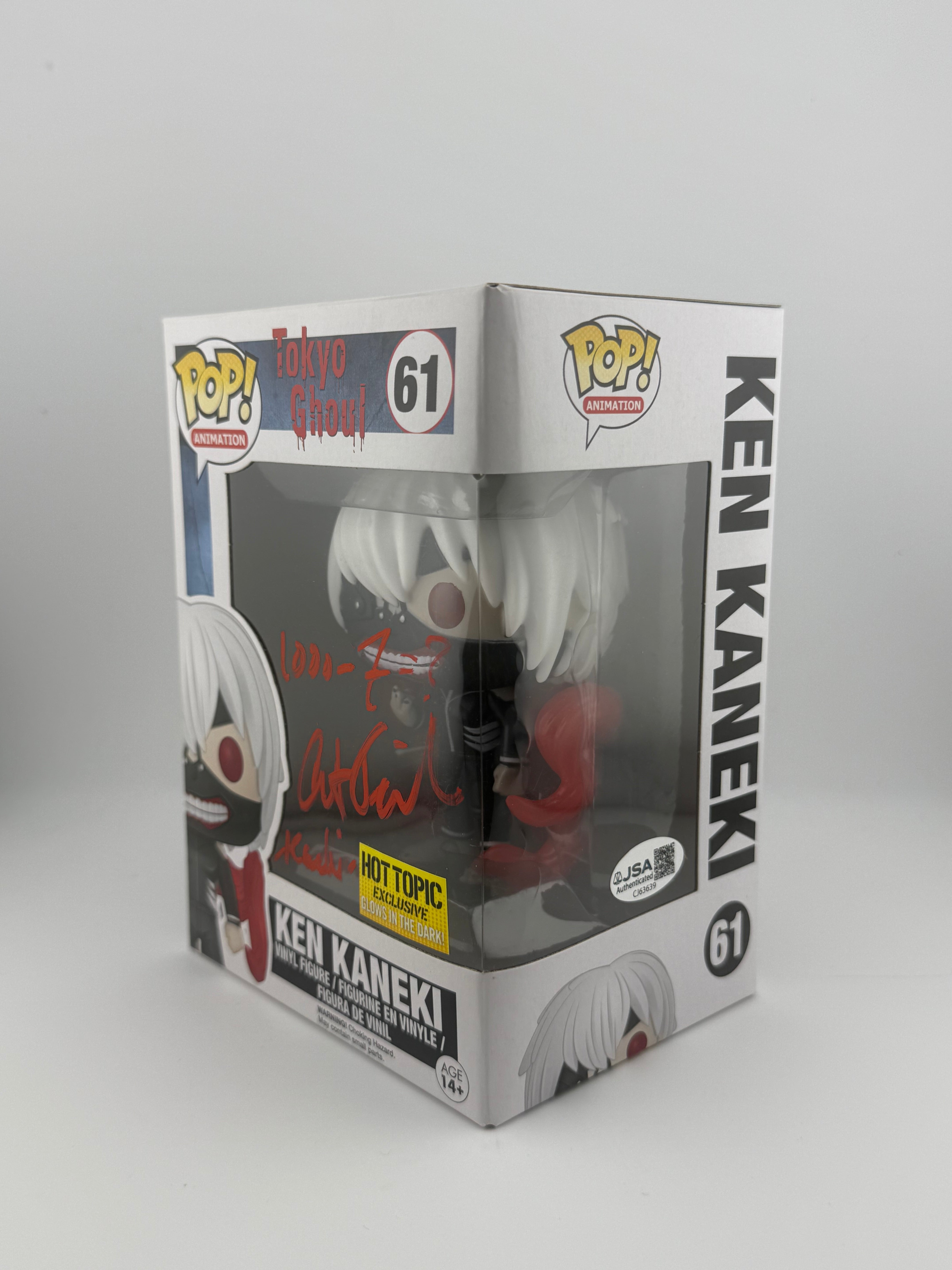Funko POP! SIGNED KEN KANEKI 61 HOT TOPIC EXCLUSIVE (AUSTIN TINDLE) + JSA