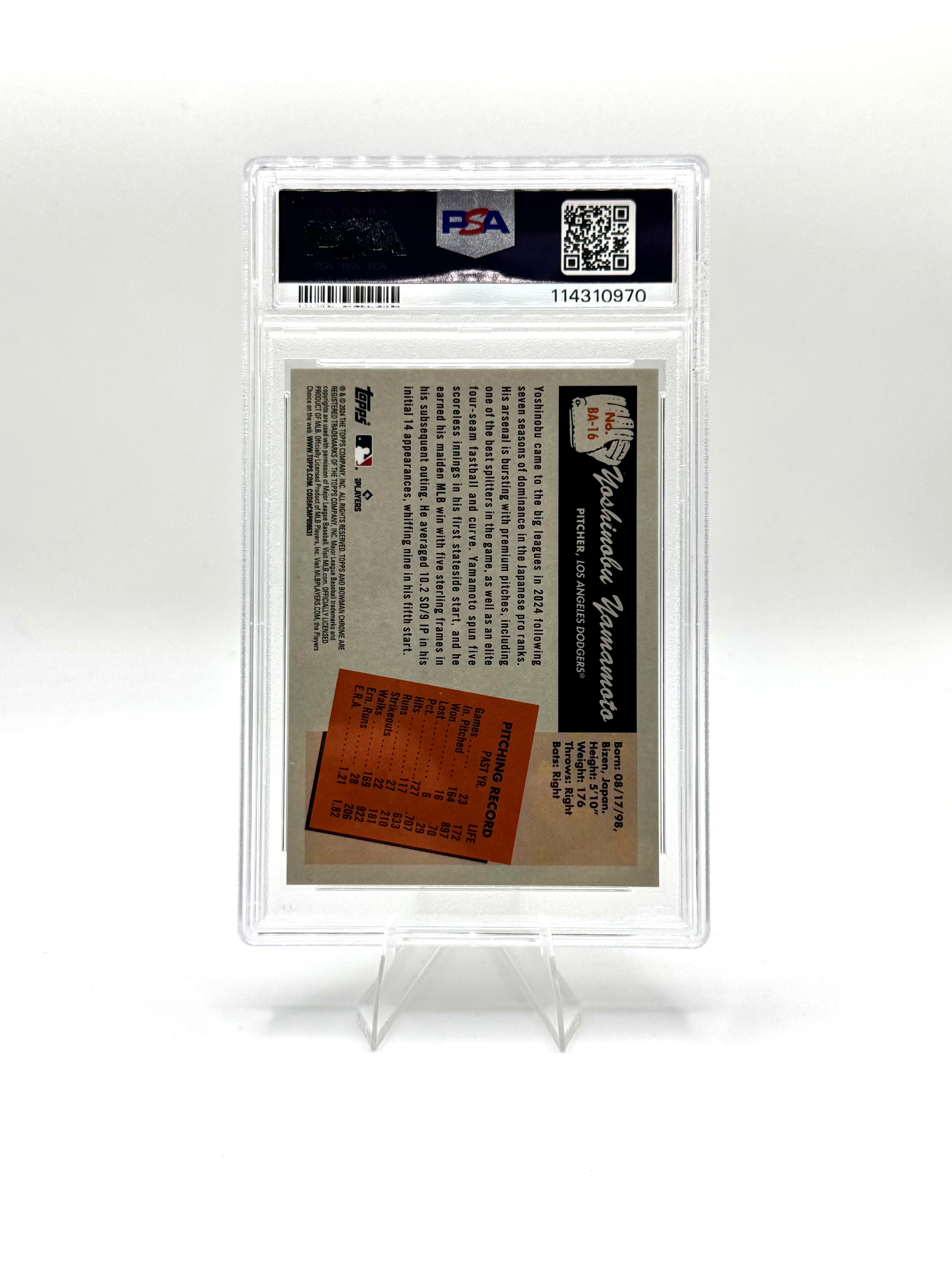 2024 BOWMAN'S BEST YOSHINOBU YAMAMOTO
1955 BOWMAN ANIME PSA GEM MT 10