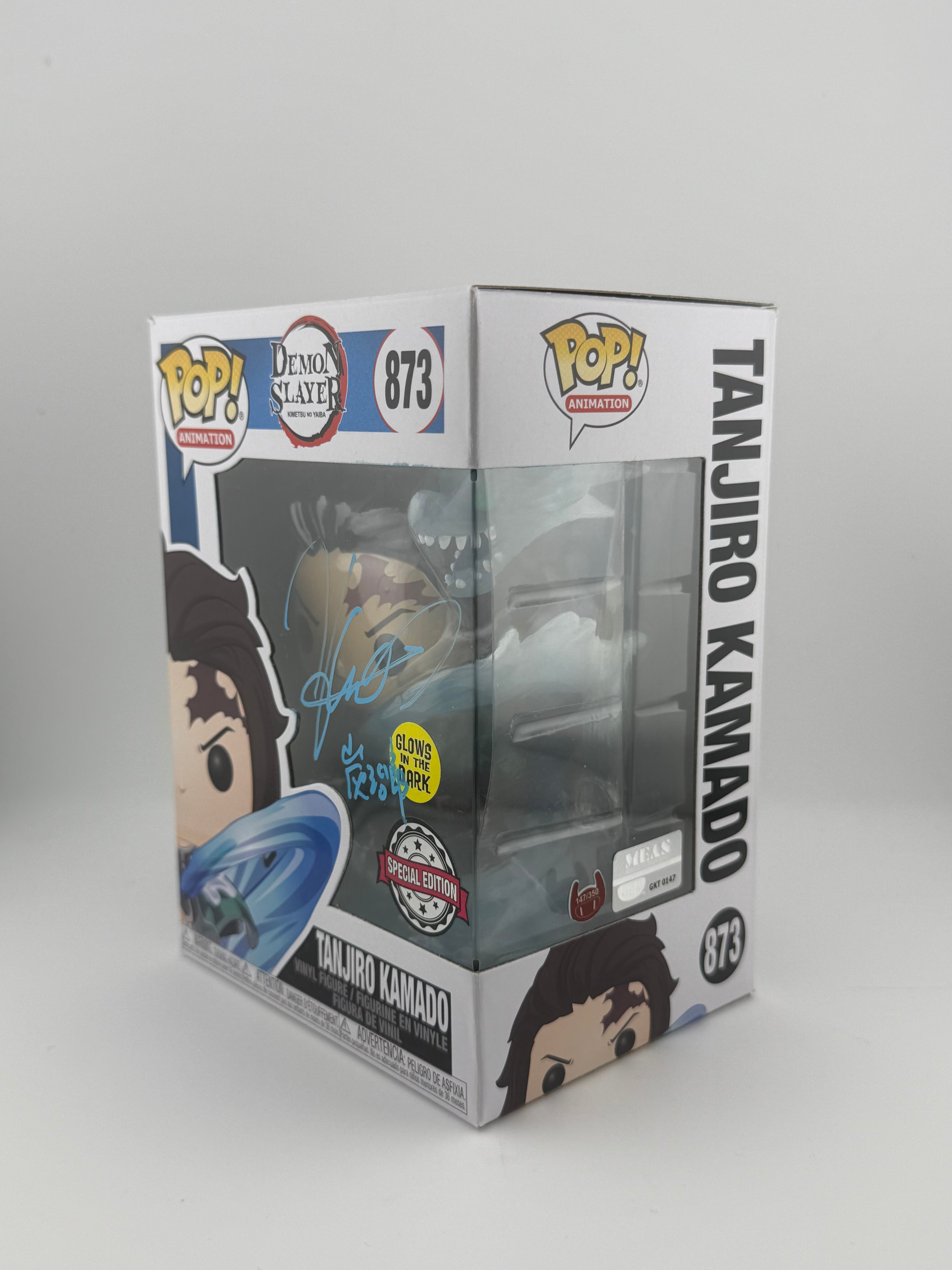 Funko POP! JVA SIGNED TANJIRO KAMADO 873 GITD SE
