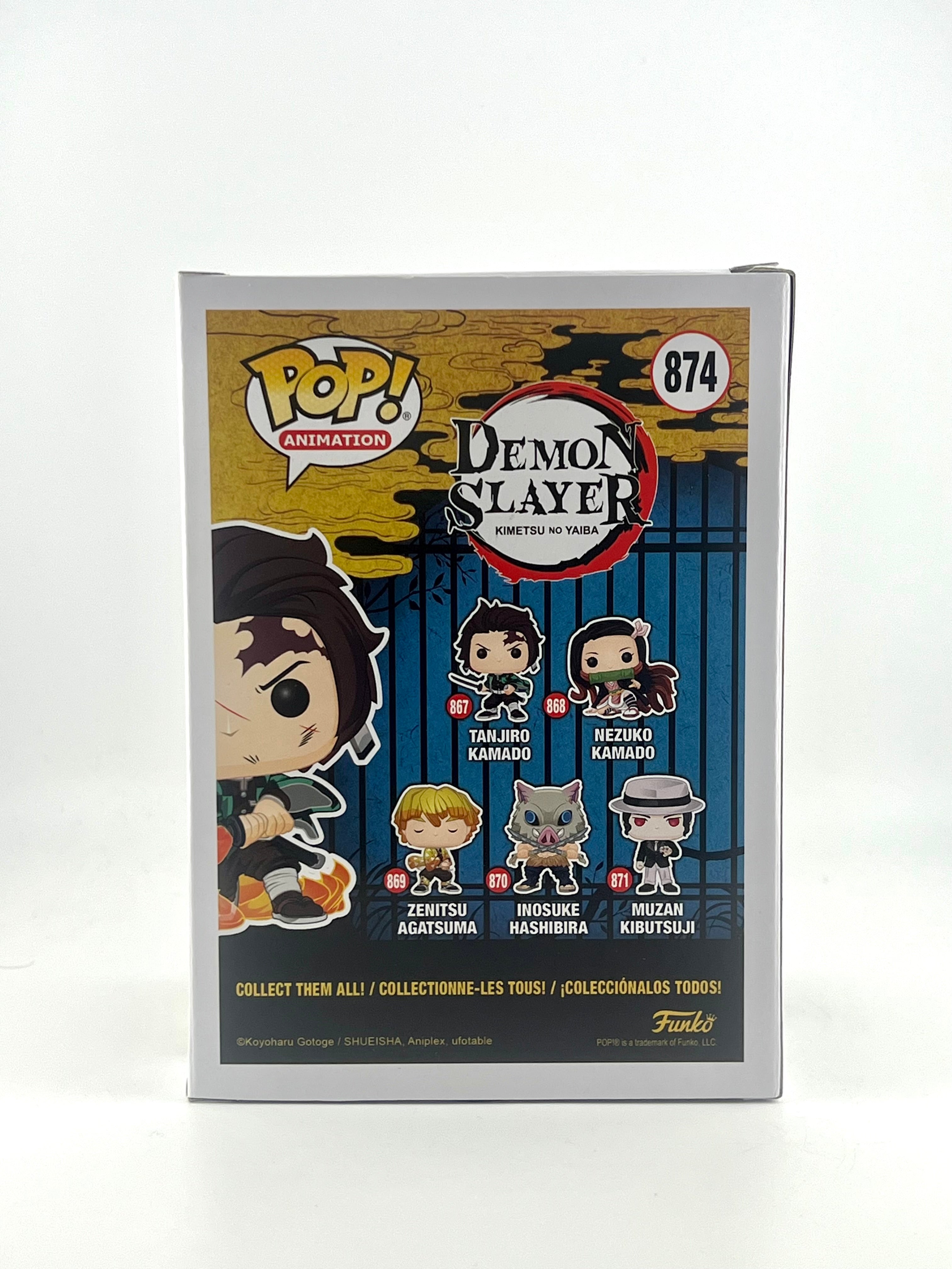 FUNKO POP! TANJIRO KAMADO 874 GLOW CHASE Signed + PSA