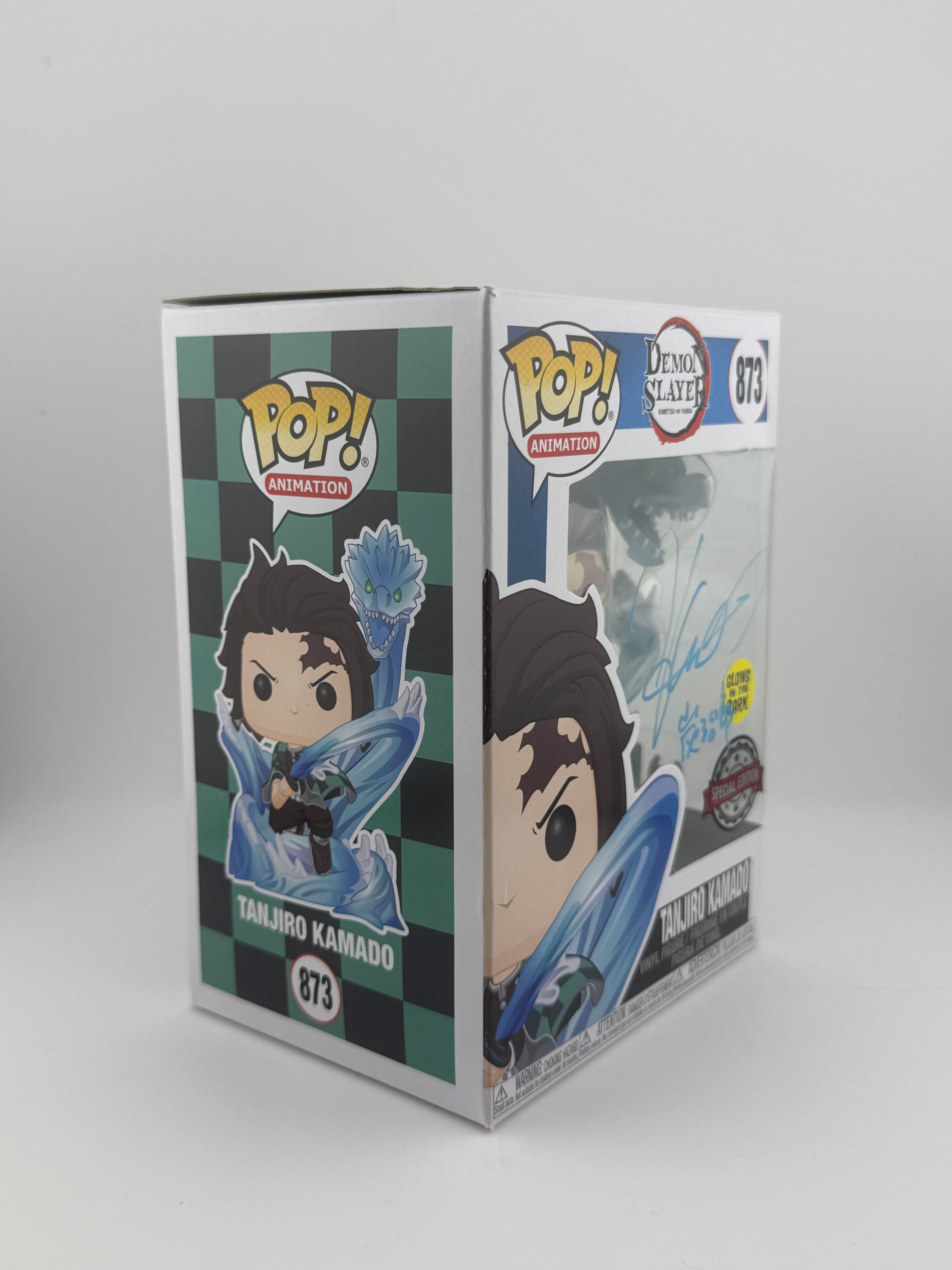 Funko POP! JVA SIGNED TANJIRO KAMADO 873 GITD SE