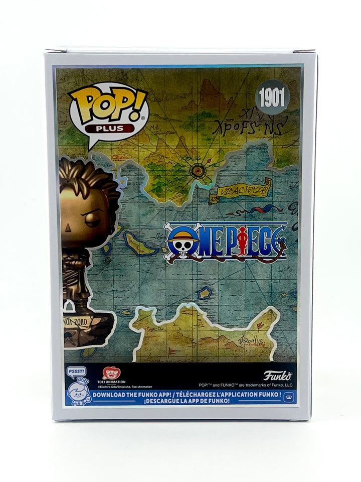 FUNKO POP! BRONZE STATUE RORONOA ZORO 1901 FUNKO SHOP EXCLUSIVE JVA SIGNED