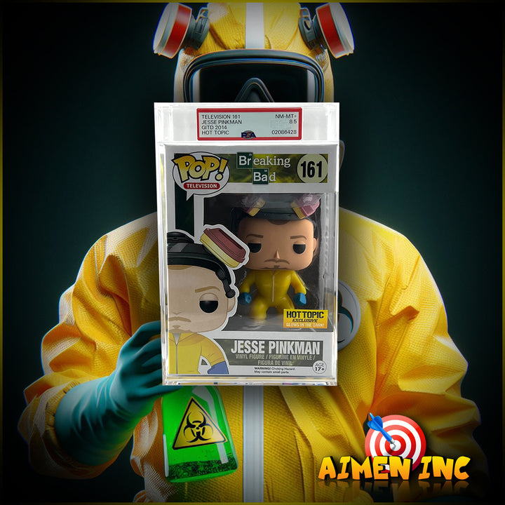 Funko Pop! Breaking Bad: Jesse Pinkman 161 GITD (Hot Topic Exclusive) Graded PSA 8.5