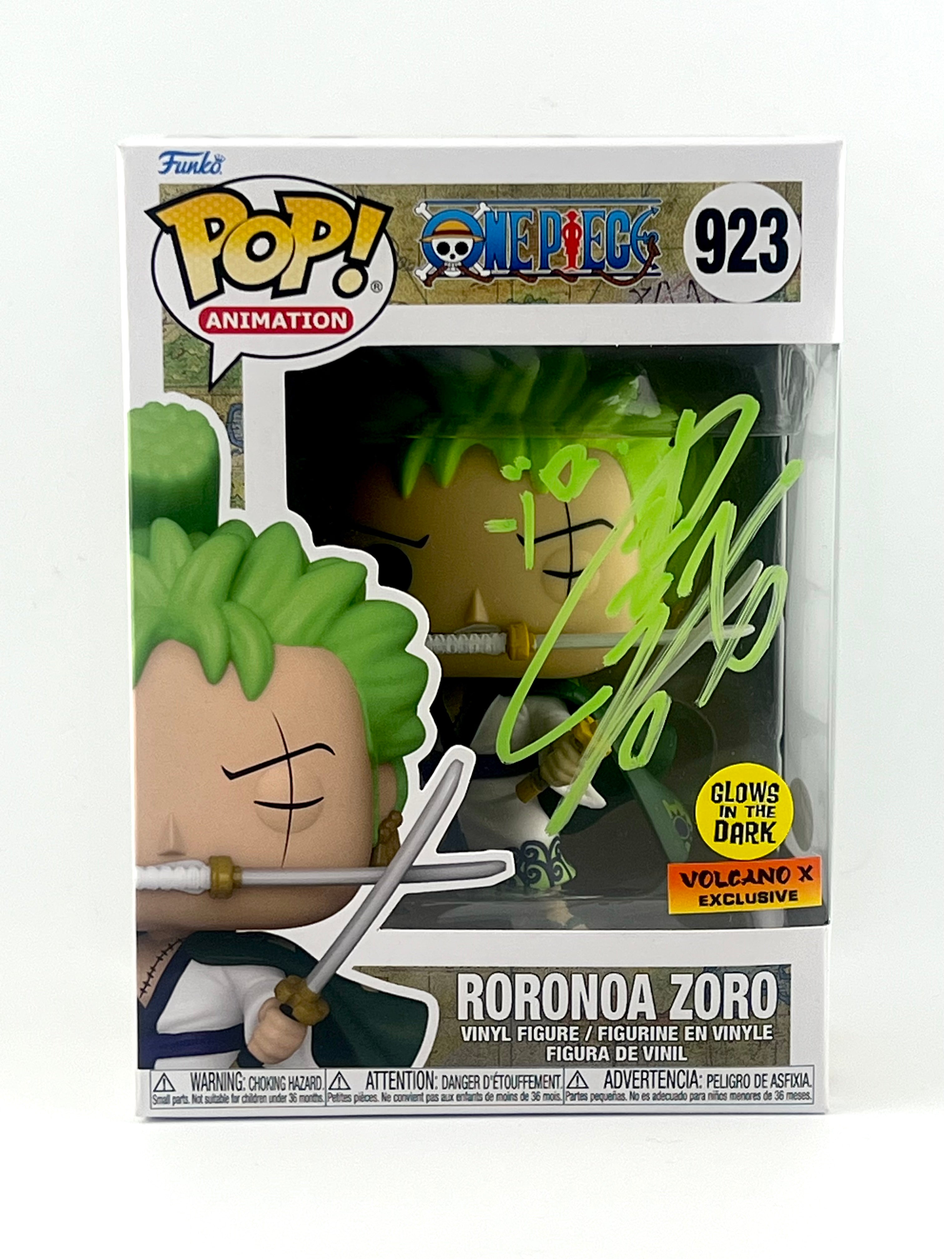 FUNKO POP! RORONOA ZORO 923 GITD VOLCANO EXCUSIVE JVA SIGNED