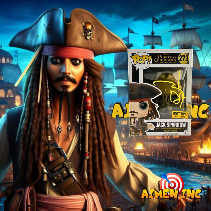 Funko Pop! Jack Sparrow 273 - Autographed by Johnny Depp JSA  + PSA/DNA Authentication - Hot Topic Exclusive - Pirates of The Caribbean