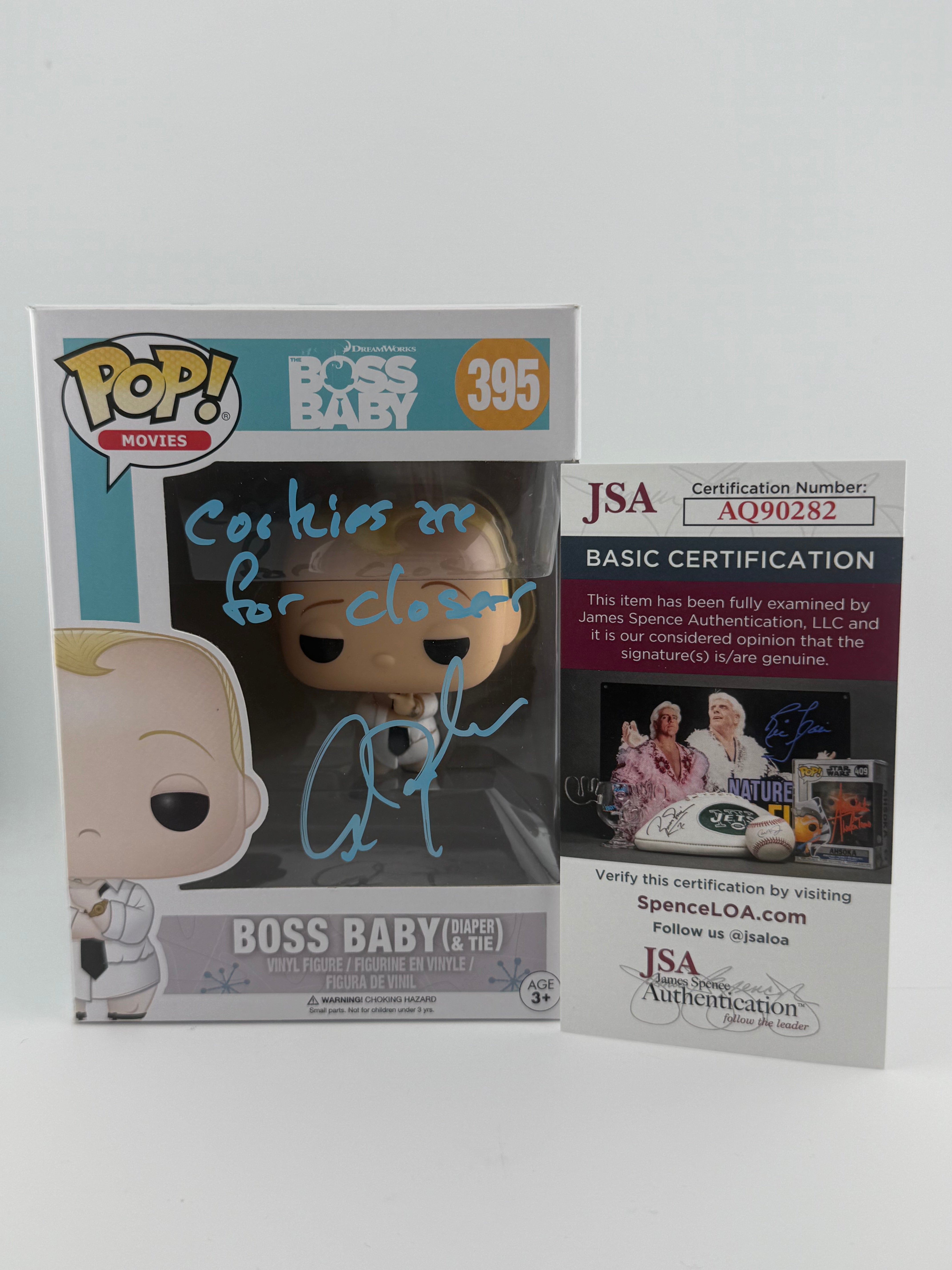 Funko POP! SIGNED BOSS BABY DIAPER & TIE 395 (ALEC BALDWIN) + JSA