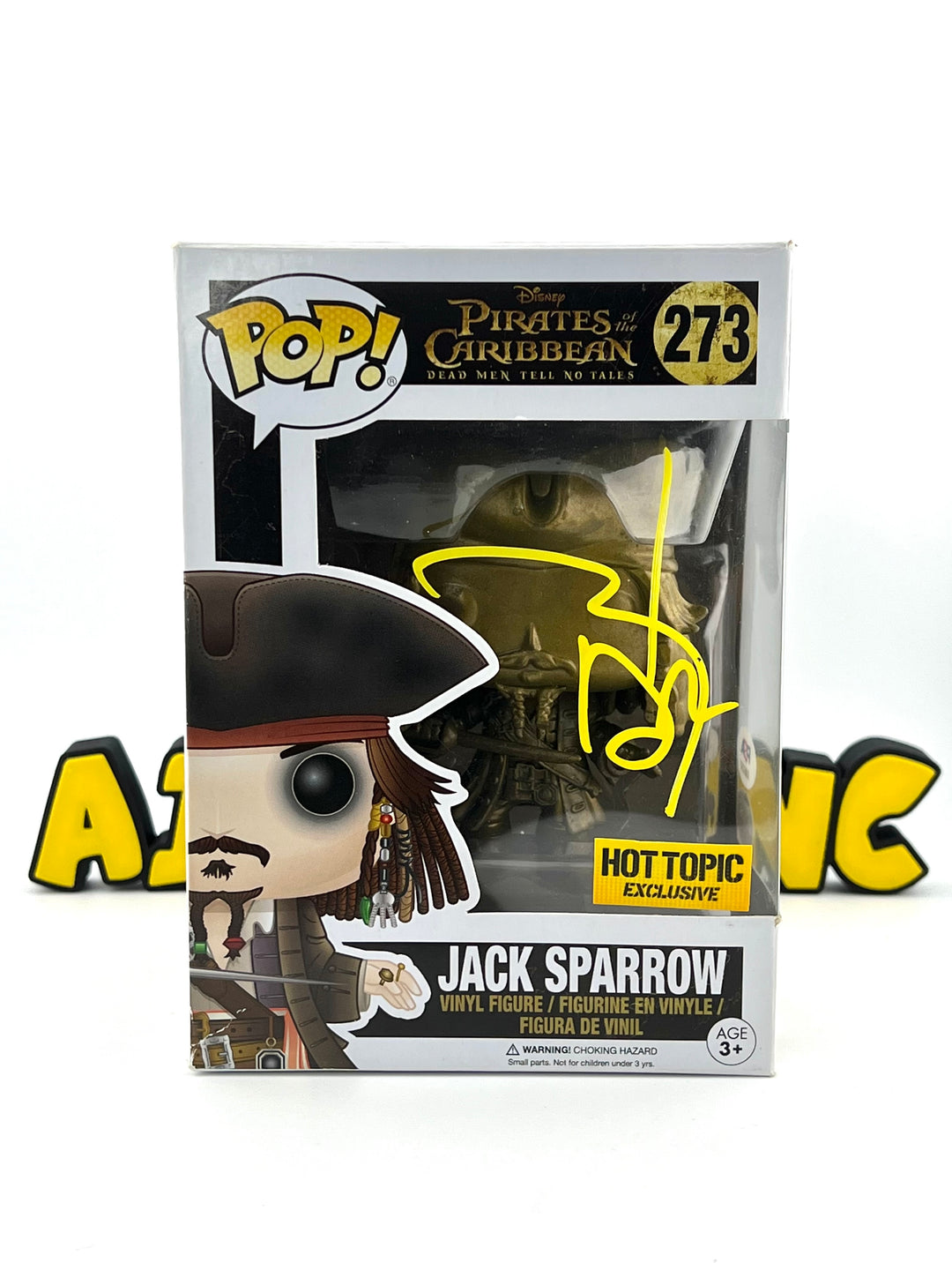 Funko Pop! Jack Sparrow 273 - Autographed by Johnny Depp JSA  + PSA/DNA Authentication - Hot Topic Exclusive - Pirates of The Caribbean