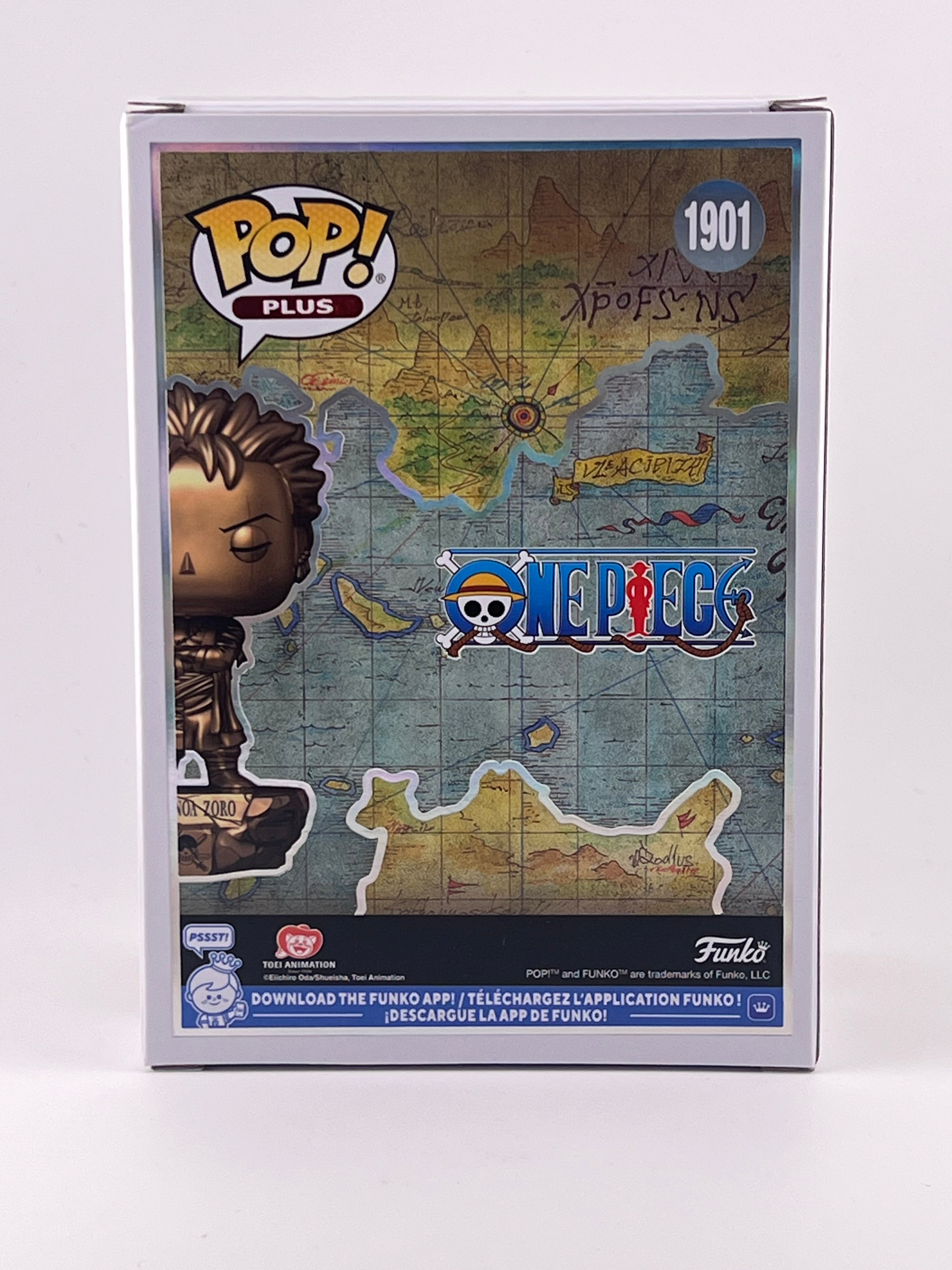 FUNKO POP! BRONZE STATUE RORONOA ZORO 1901 FUNKO SHOP EXCLUSIVE JVA SIGNED