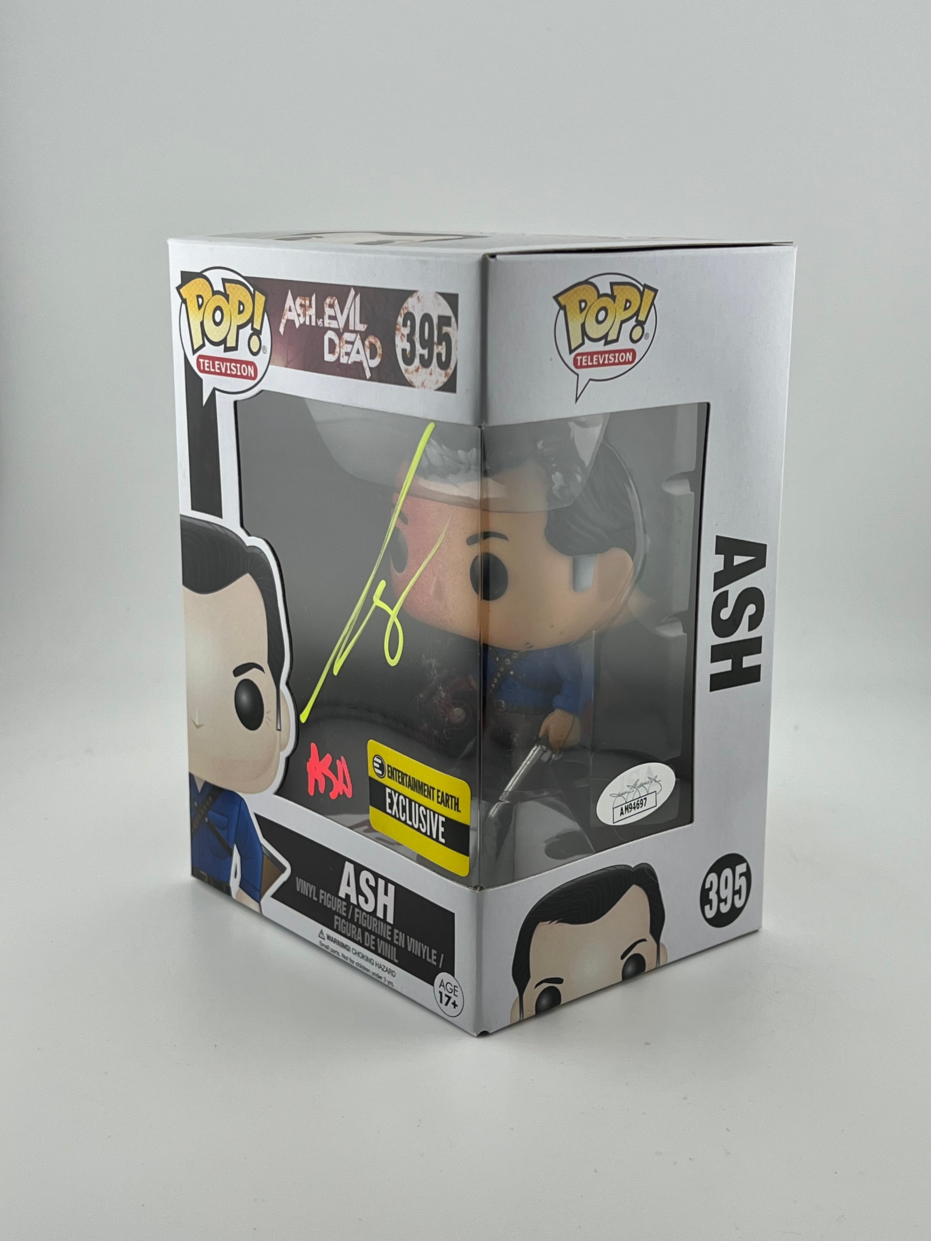 Signed Bruce Campbell -Ash 395 Funko Pop - Evil Dead + JSA Authentication