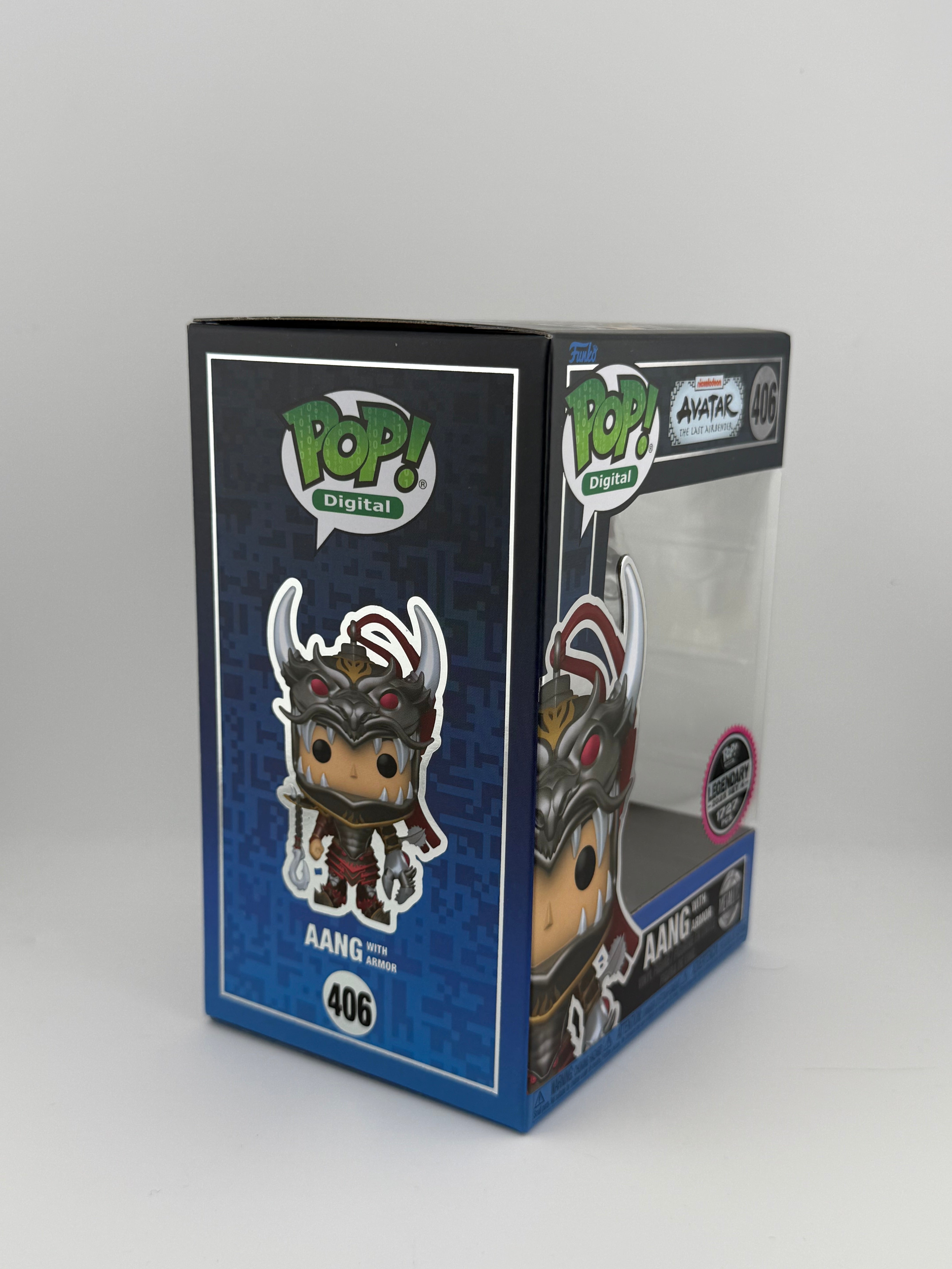 Funko POP! AANG WITH ARMOR 406 NFT EXCLUSIVE METALLIC LE 1727