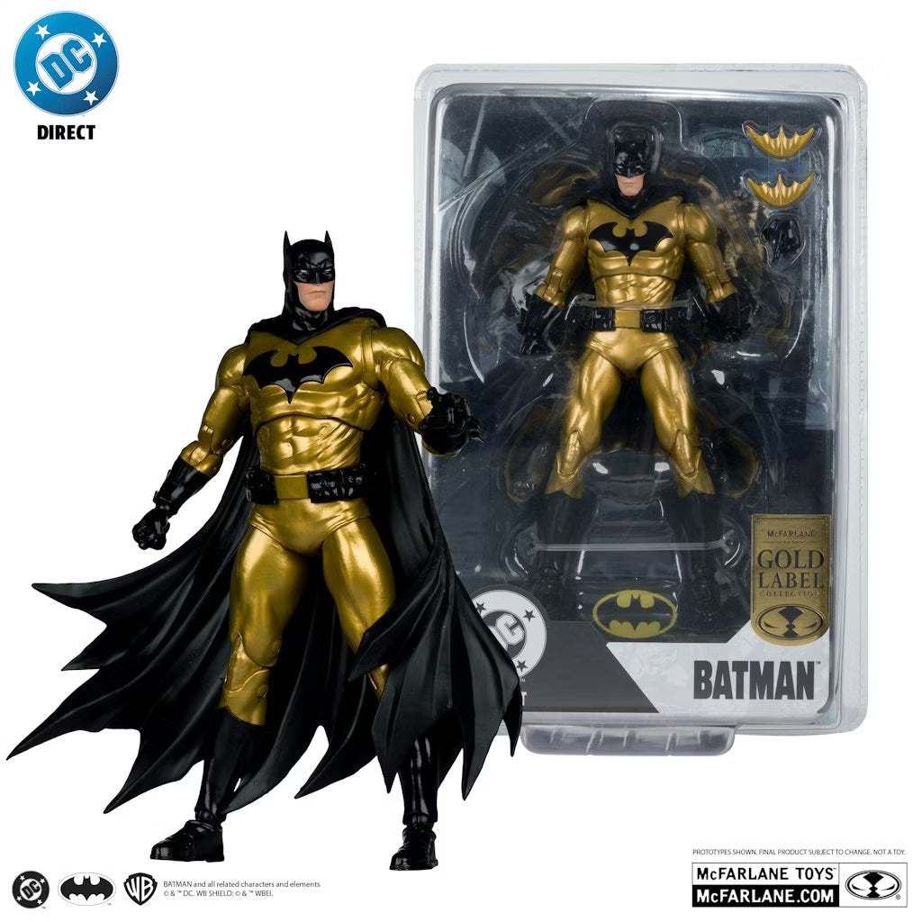 SDCC 2025 McFarlane Toys Gold Batman Hush 7-inch Gold Label Action Figure Comic