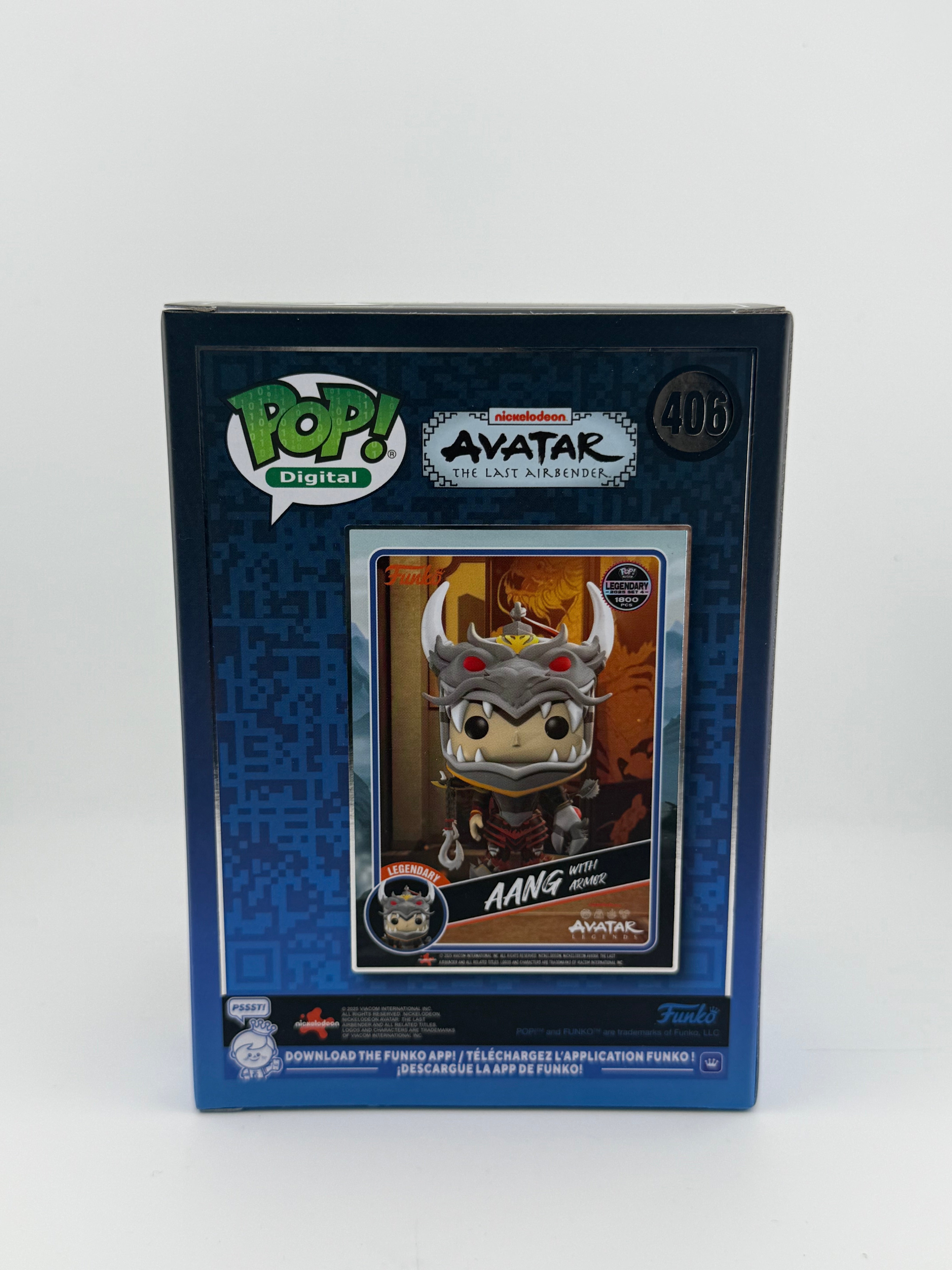 Funko POP! AANG WITH ARMOR 406 NFT EXCLUSIVE METALLIC LE 1727