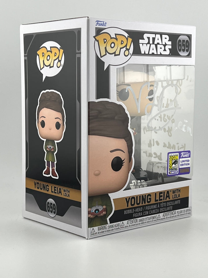 Funko Pop! Young Leia with Lola 659 SDCC Autographed/Quoted by Lyra Blair JSA Authenticated