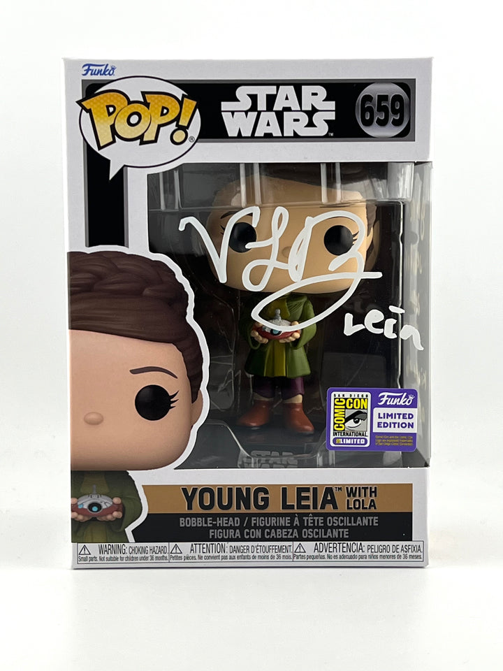 Funko Pop! Young Leia with Lola 659 SDCC Autographed/Quoted by Lyra Blair JSA Authenticated