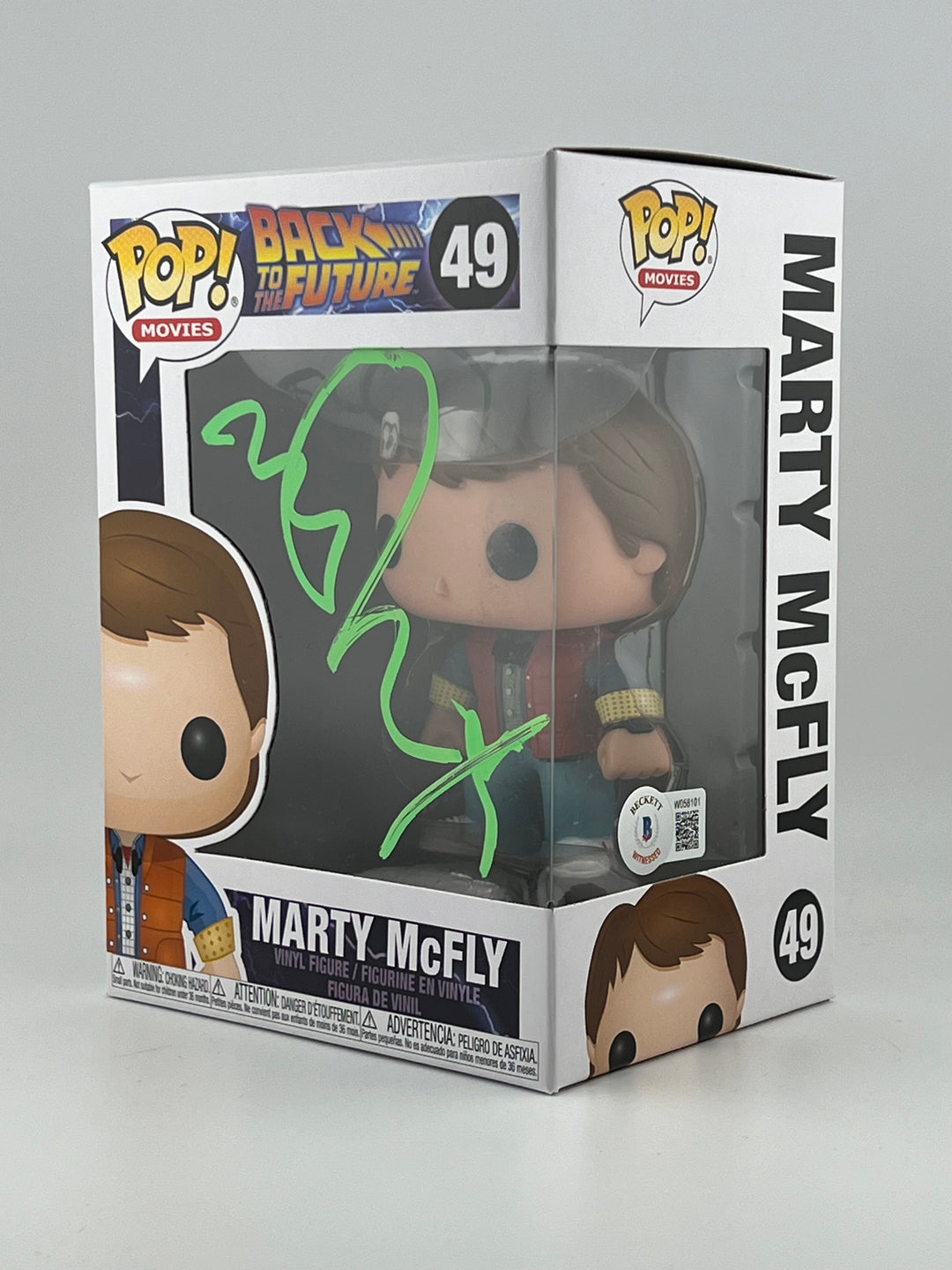 Funko Pop! Marty McFly 49 Autographed by Michael J. Fox Beckett Authenticated