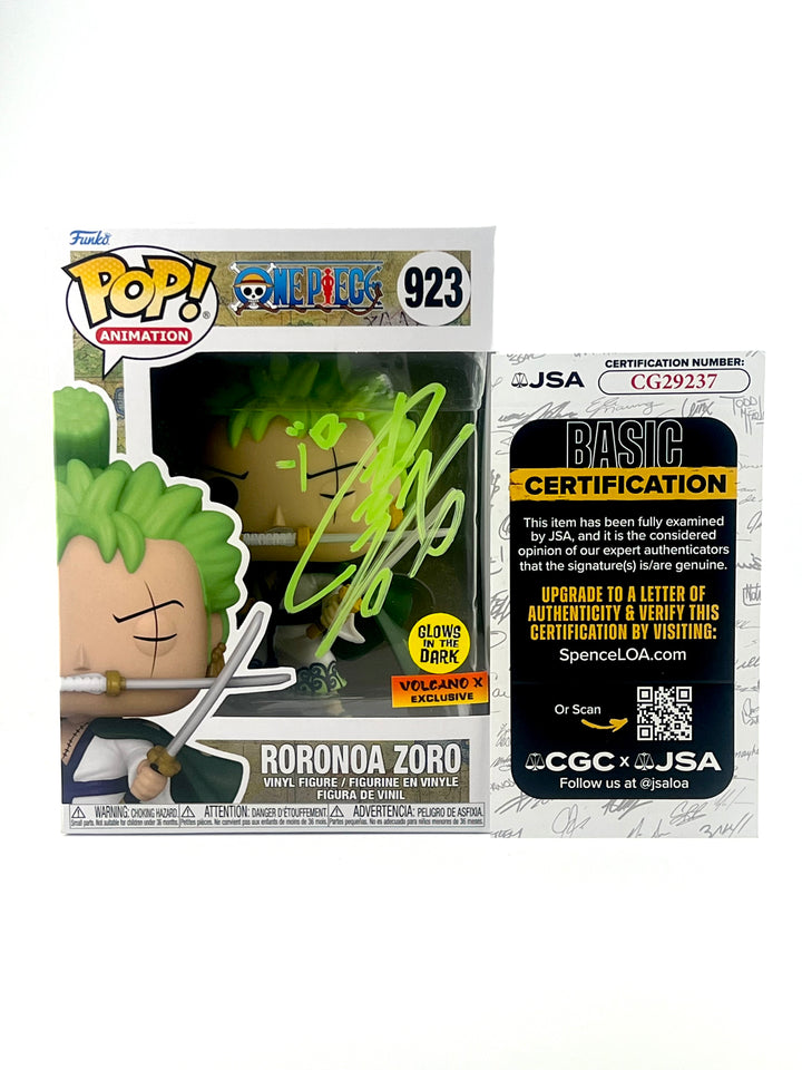 FUNKO POP! RORONOA ZORO 923 GITD VOLCANO EXCUSIVE JVA SIGNED