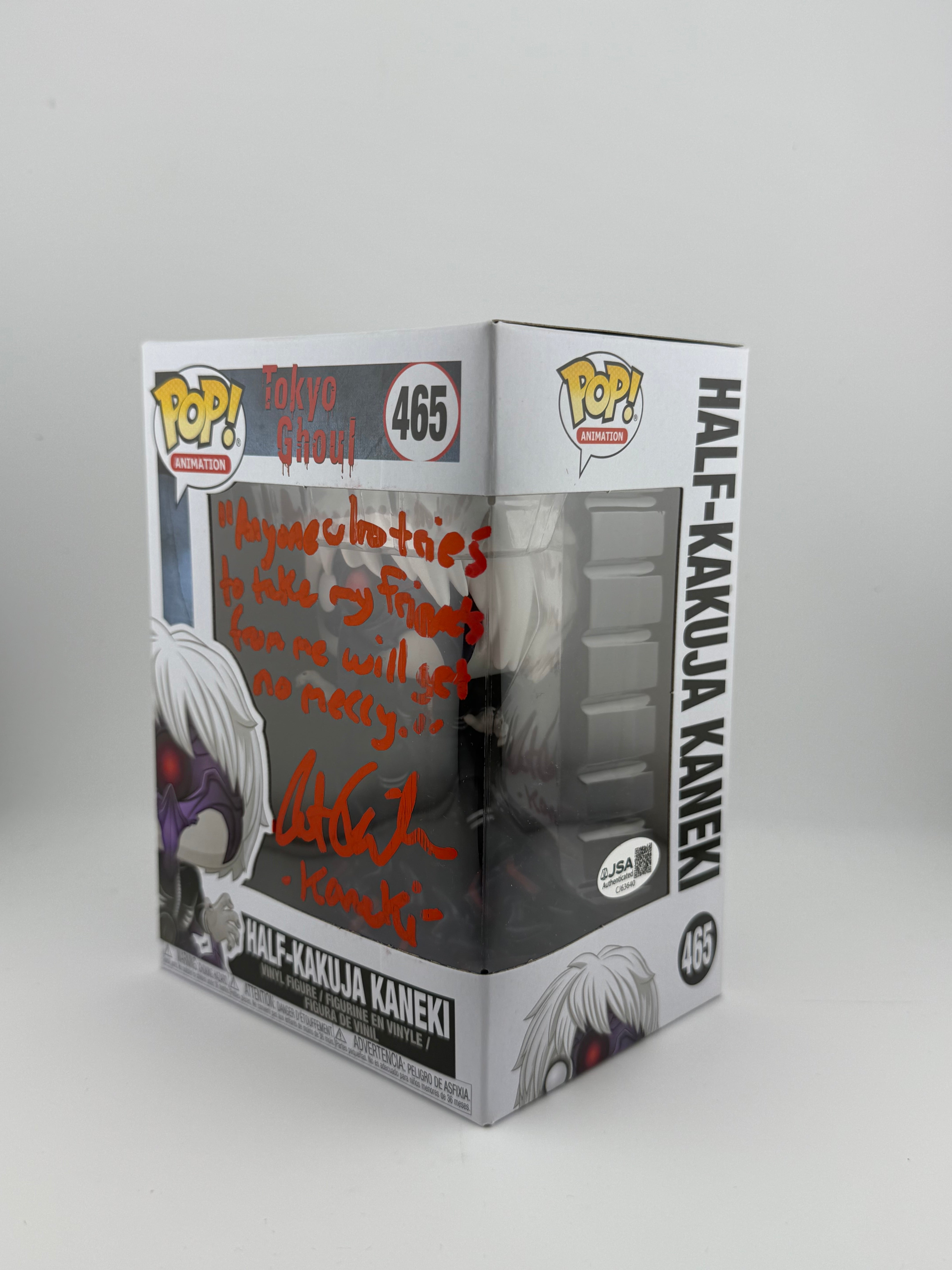 Funko POP! SIGNED HALF-KAKUJA KANEKI 465 (AUSTIN TINDLE) + JSA