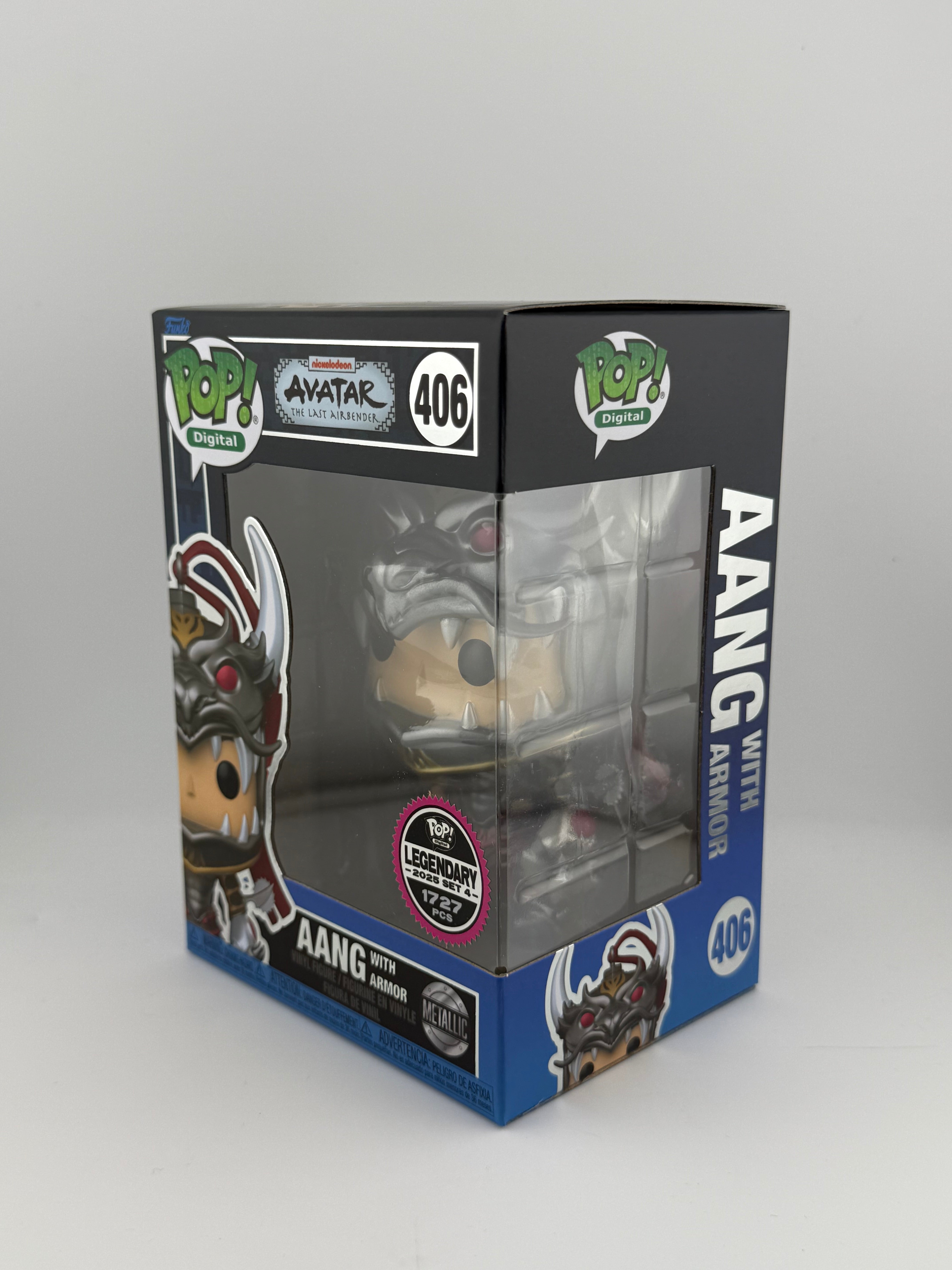 Funko POP! AANG WITH ARMOR 406 NFT EXCLUSIVE METALLIC LE 1727