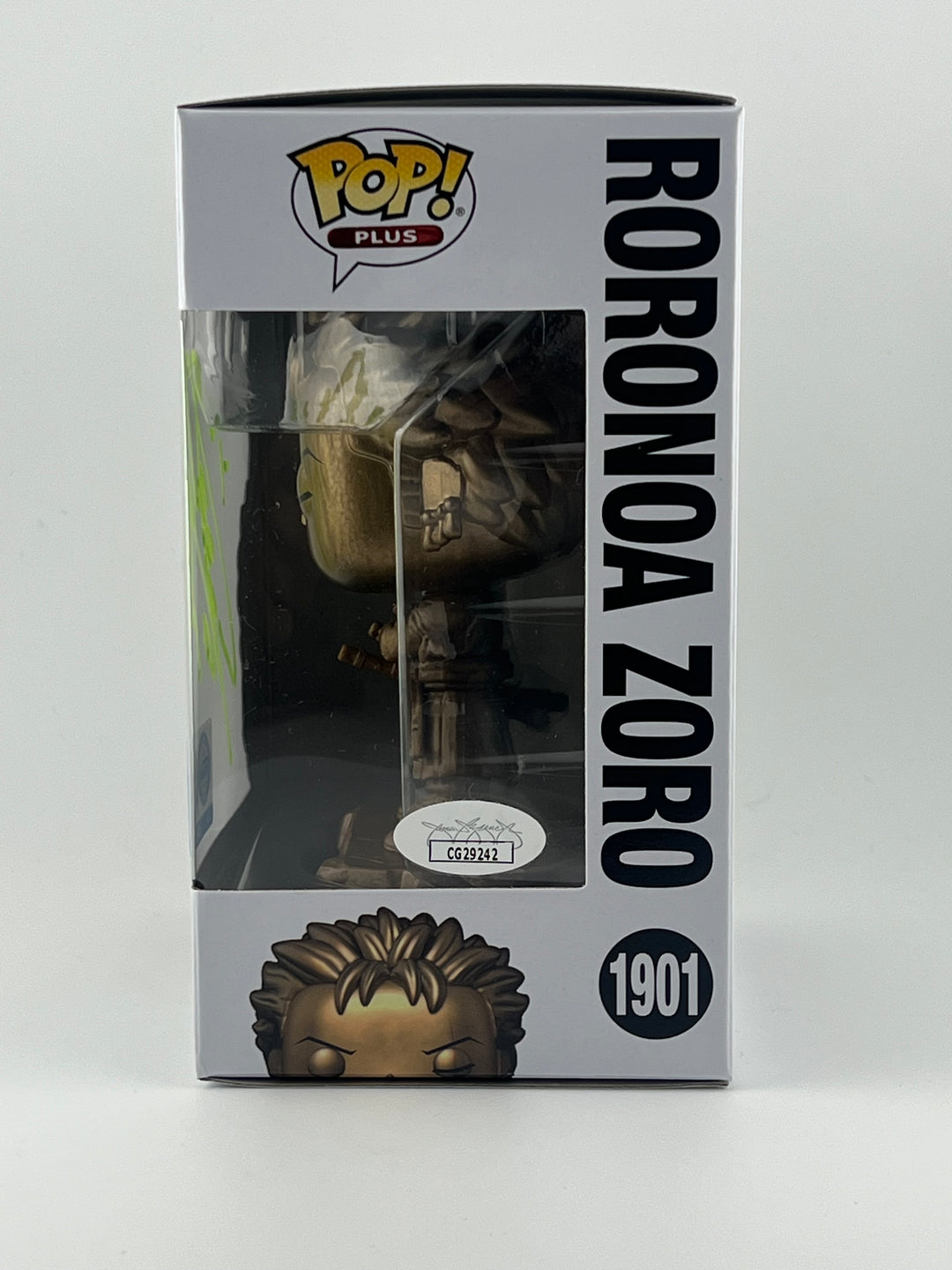 FUNKO POP! BRONZE STATUE RORONOA ZORO 1901 FUNKO SHOP EXCLUSIVE JVA SIGNED