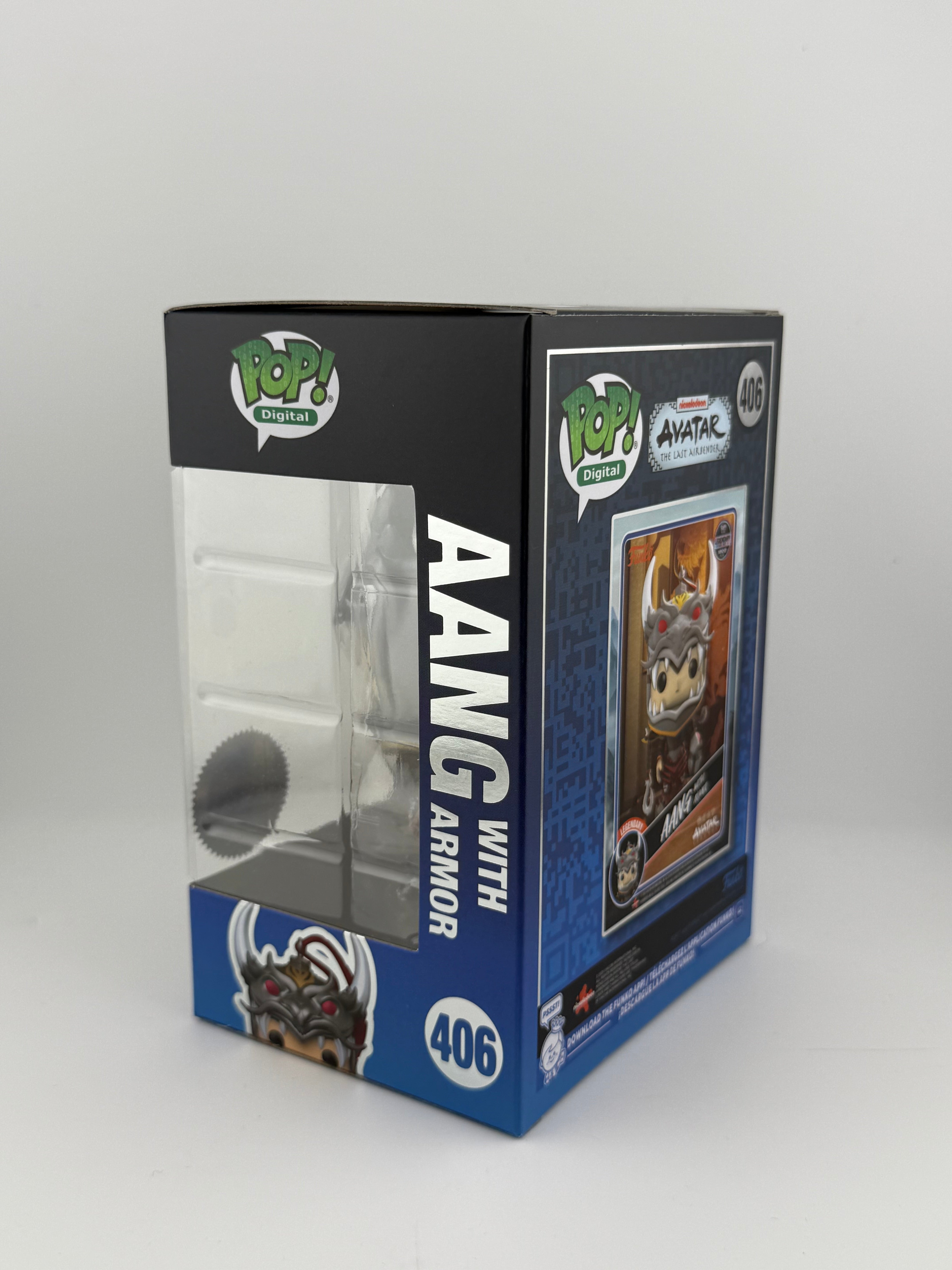 Funko POP! AANG WITH ARMOR 406 NFT EXCLUSIVE METALLIC LE 1727