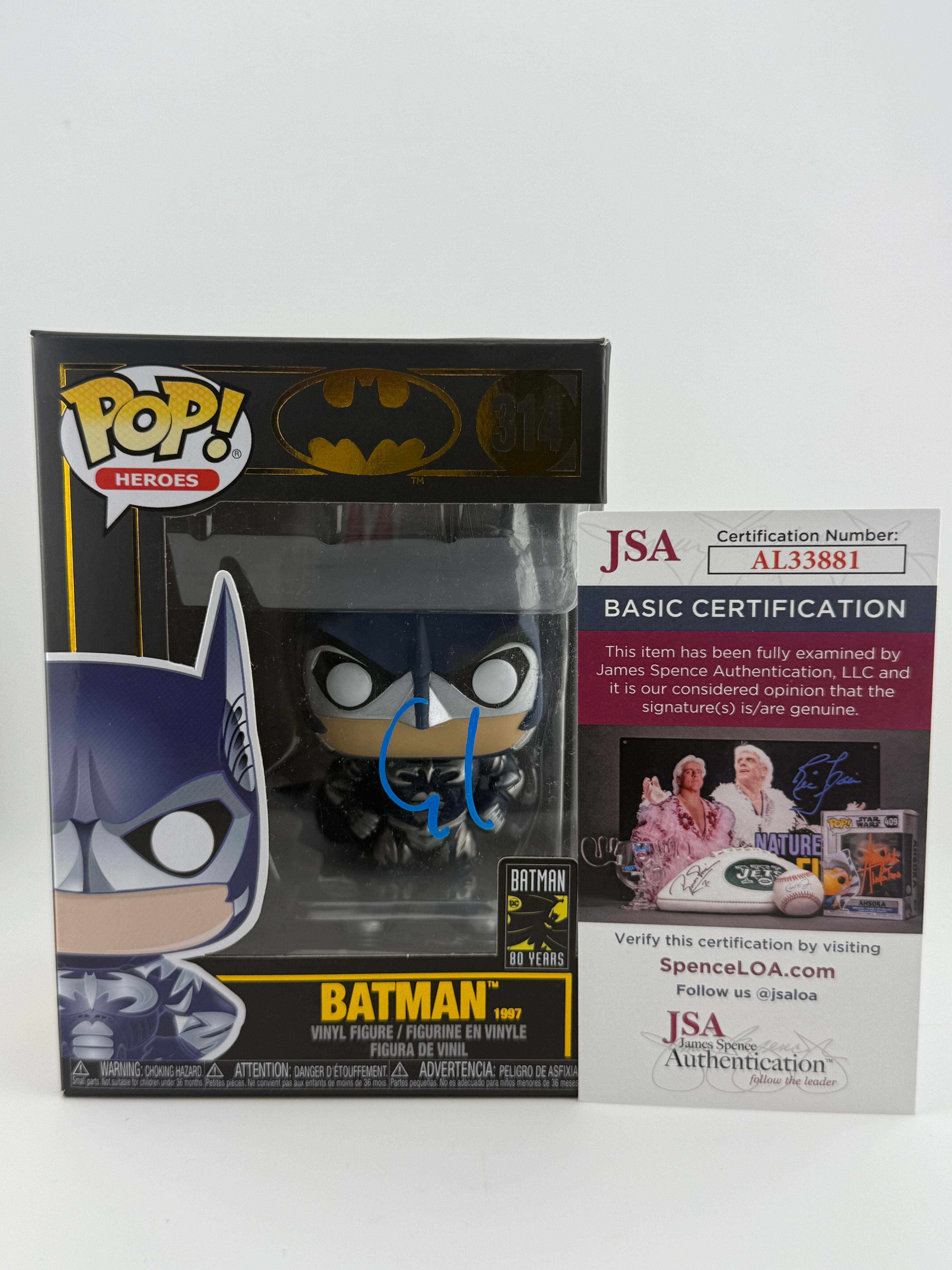 Funko POP! SIGNED BATMAN 314 80 YEARS EDITION (GEORGE CLOONEY) + JSA