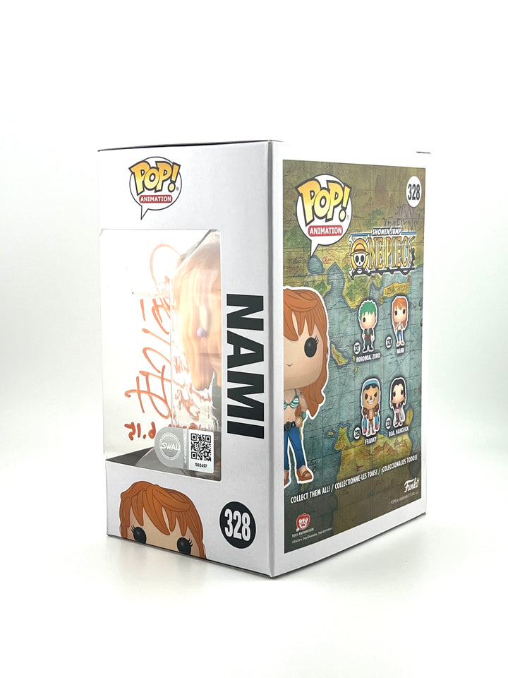 Funko Pop! One Piece - Nami #328 Autographed by JVA Akemi Okamura with SWAU Authentication