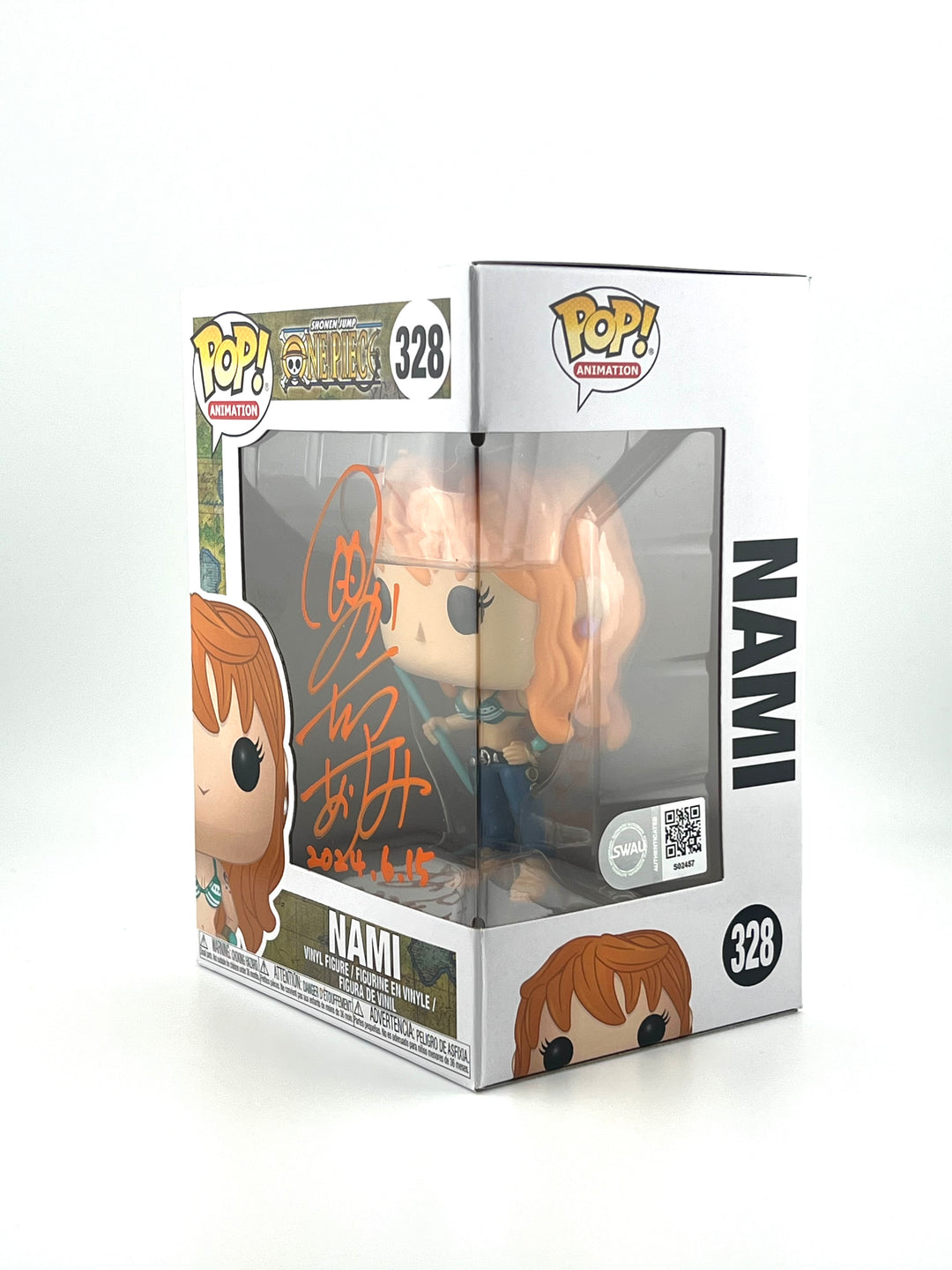 Funko Pop! One Piece - Nami #328 Autographed by JVA Akemi Okamura with SWAU Authentication