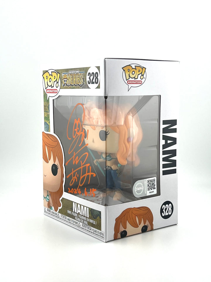 Funko Pop! One Piece - Nami #328 Autographed by JVA Akemi Okamura with SWAU Authentication