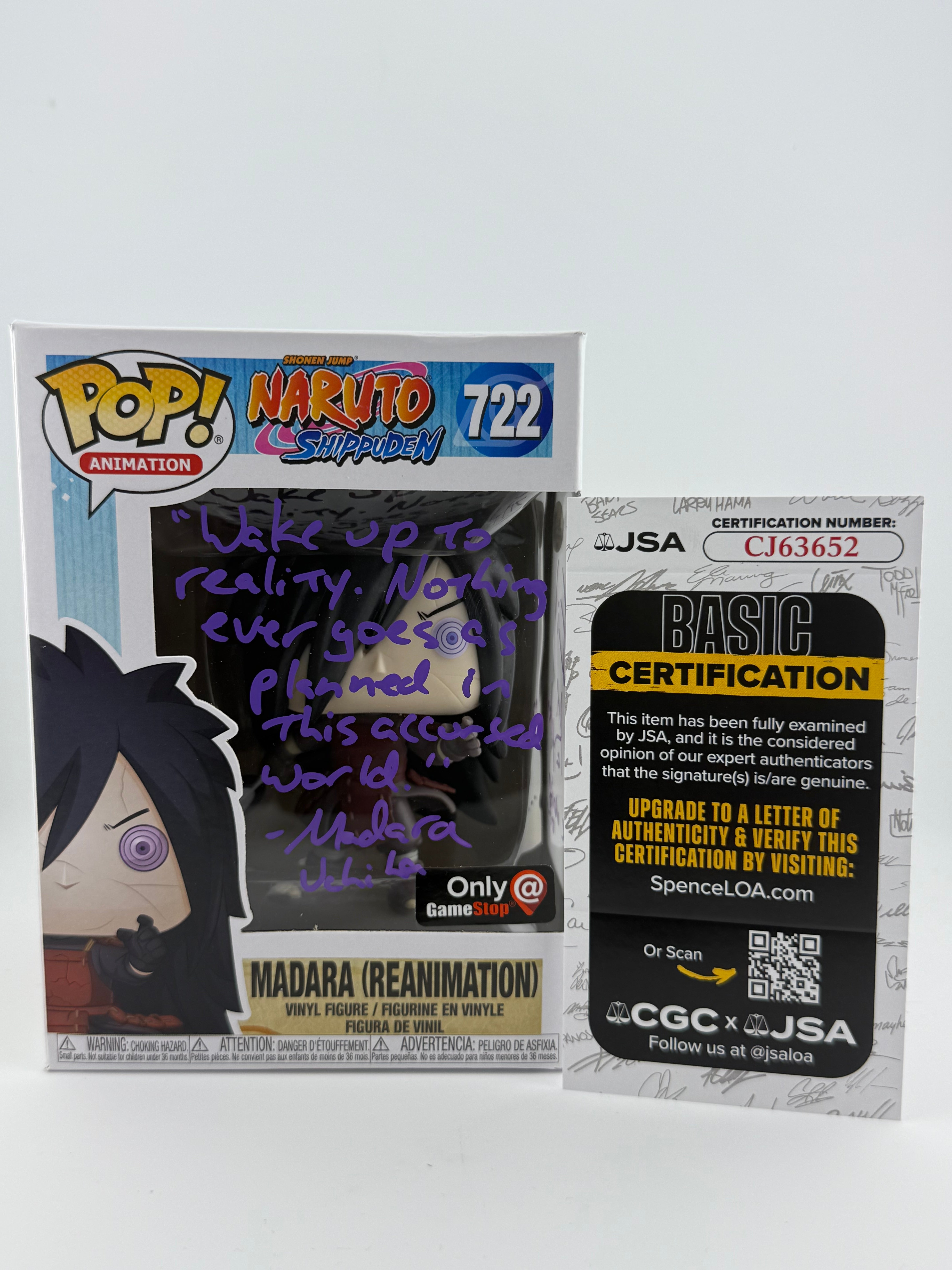 Funko POP! SIGNED MADARA (REANIMATION) 722 (NEIL KAPLAN) + JSA