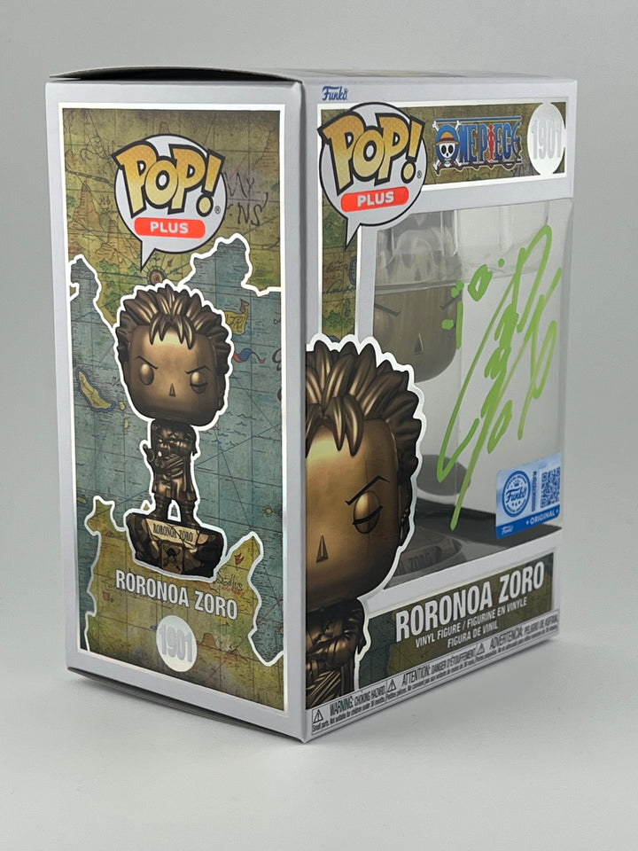 FUNKO POP! BRONZE STATUE RORONOA ZORO 1901 FUNKO SHOP EXCLUSIVE JVA SIGNED