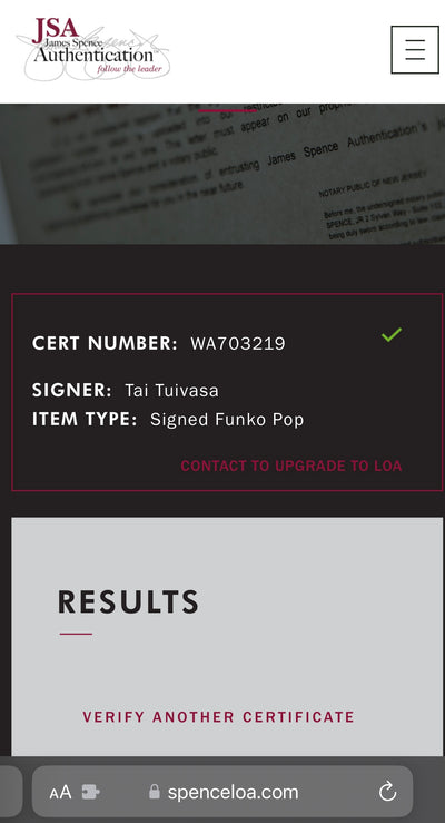 Tai Tuivasa Autographed Custom Funko Pop!