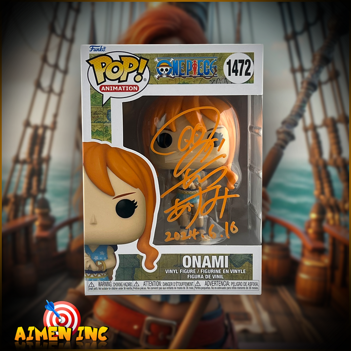 Funko Pop! One Piece - Onami #1472 Autographed by JVA Akemi Okamura with SWAU Authentication